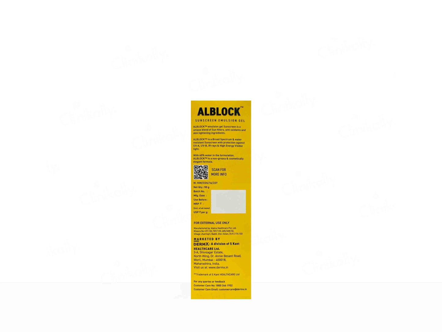 Alblock Sunscreen Emulsion Gel SPF 50 PA