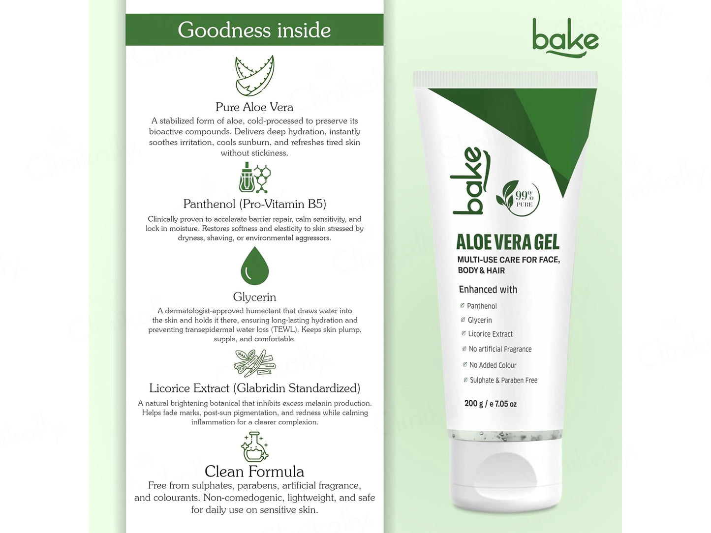 BAKE 99 Percent Pure Multi-Use Aloe Vera Gel