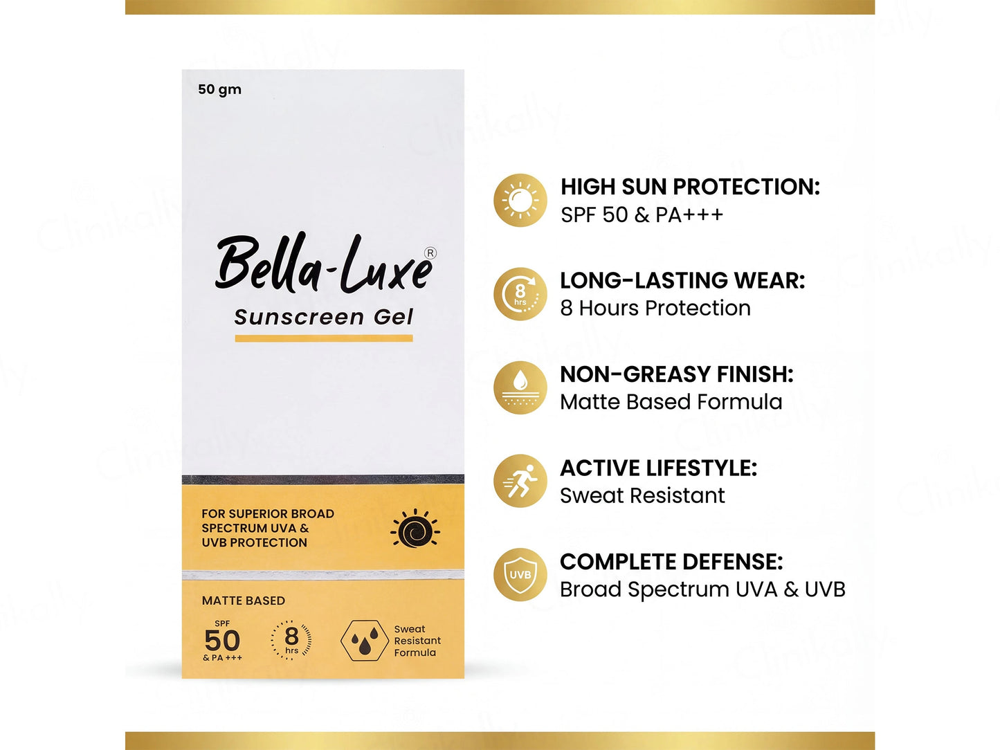 Bella-Luxe Matte Based Sunscreen Gel SPF 50 PA