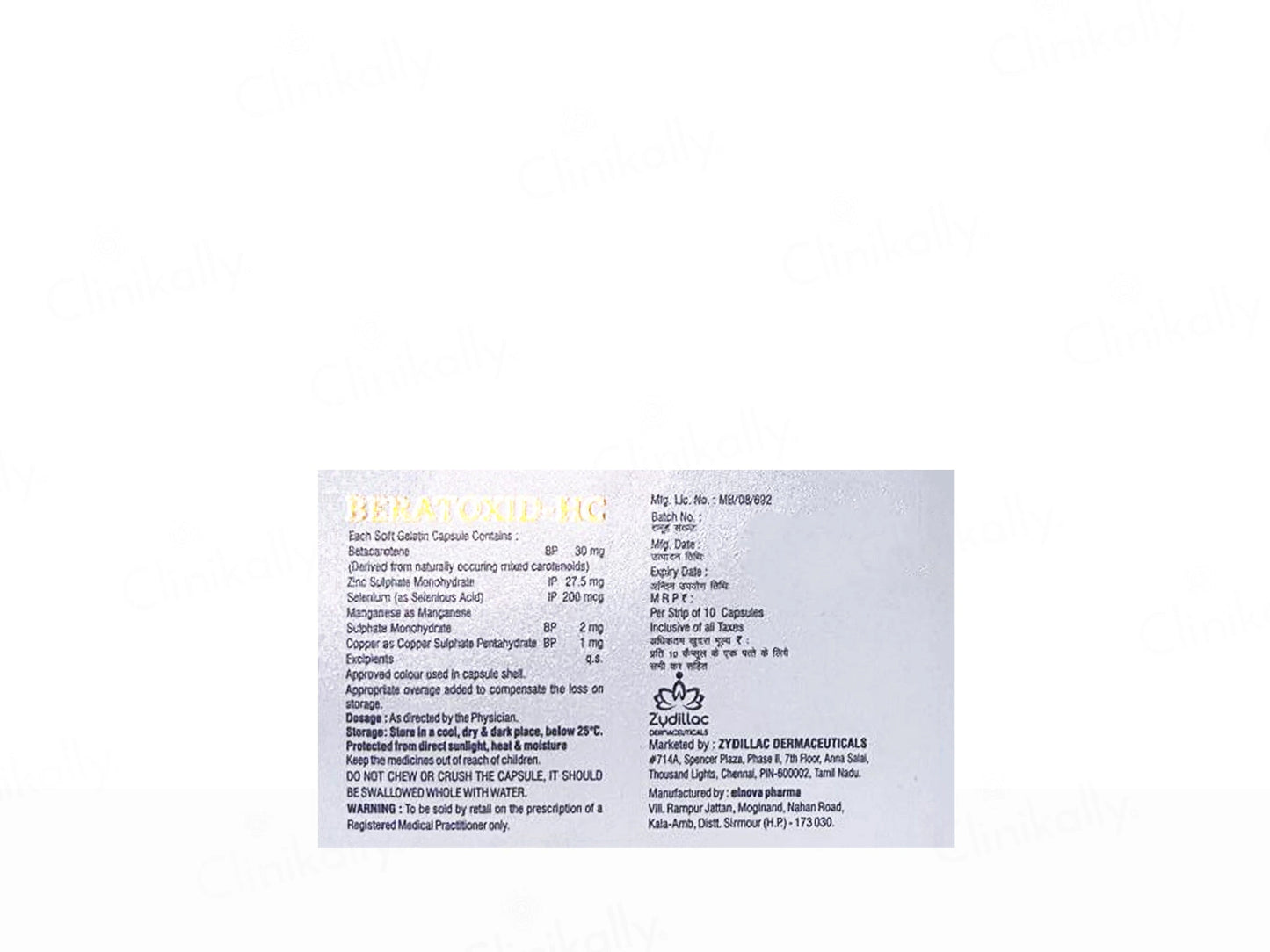 Beratoxid-HC Soft Gelatin Capsule