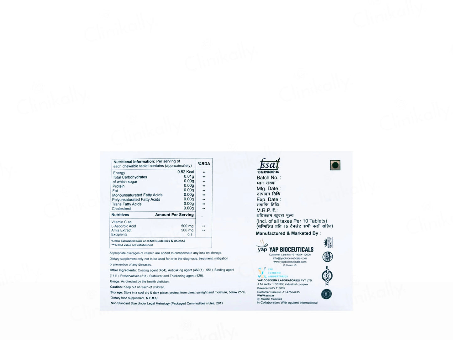 C-VitA Vitamin C 1000mg Chewable Tablet - Orange Flavour