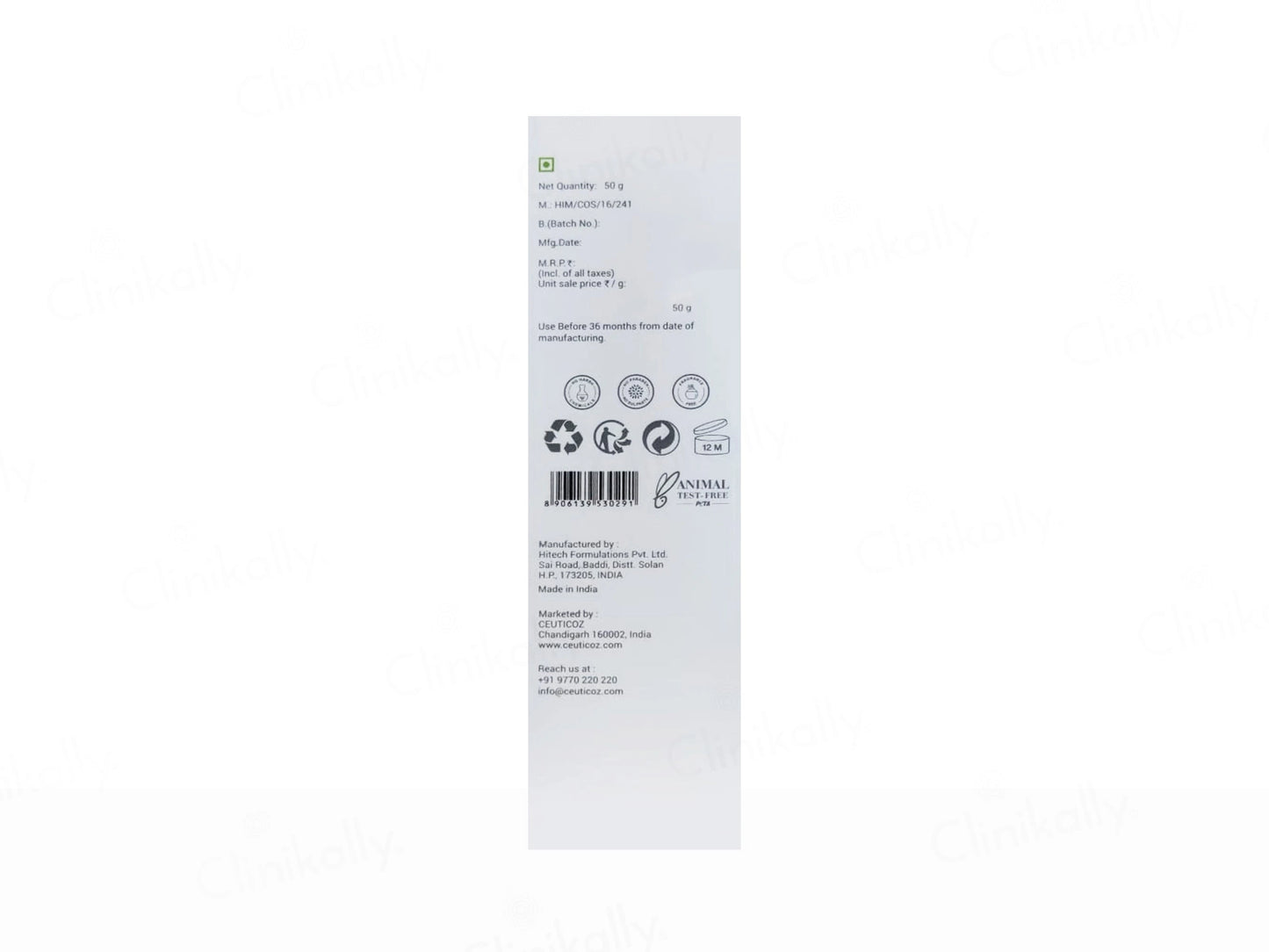 Ceuticoz Clear Zinc Tinted Sunscreen Gel SPF 50 PA Ivory