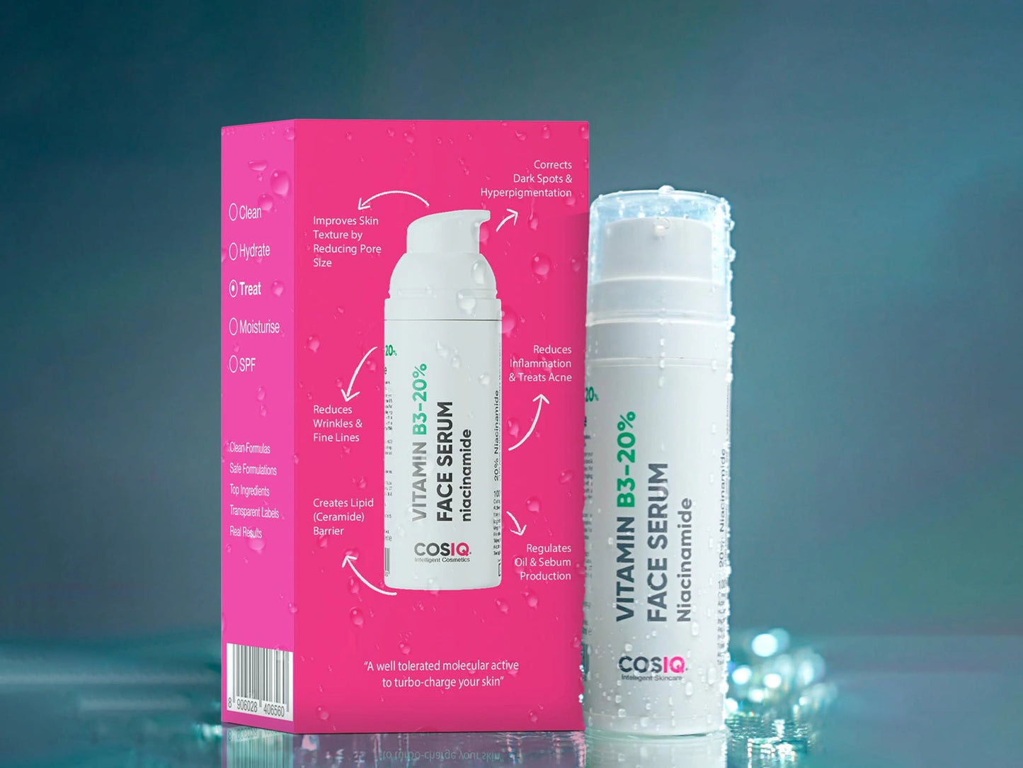 CosiQ Vitamin B3-20 Percent Niacinamide Peptides Face Serum