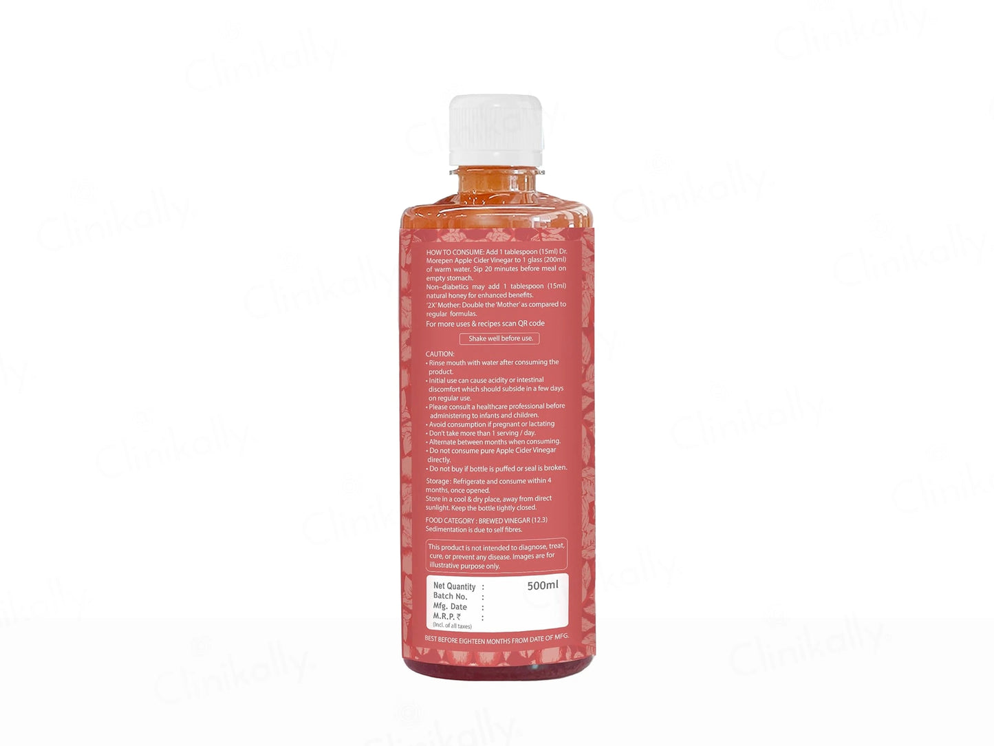 Dr. Morepen Apple Cider Vinegar With 2X Mother Raw and Unfiltered