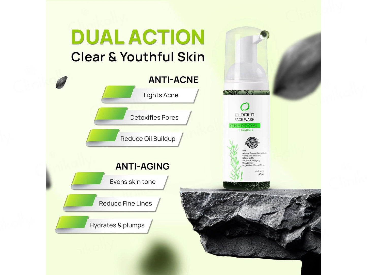 Elbrilo Activated Charcoal Oil Control Foaming Face Wash