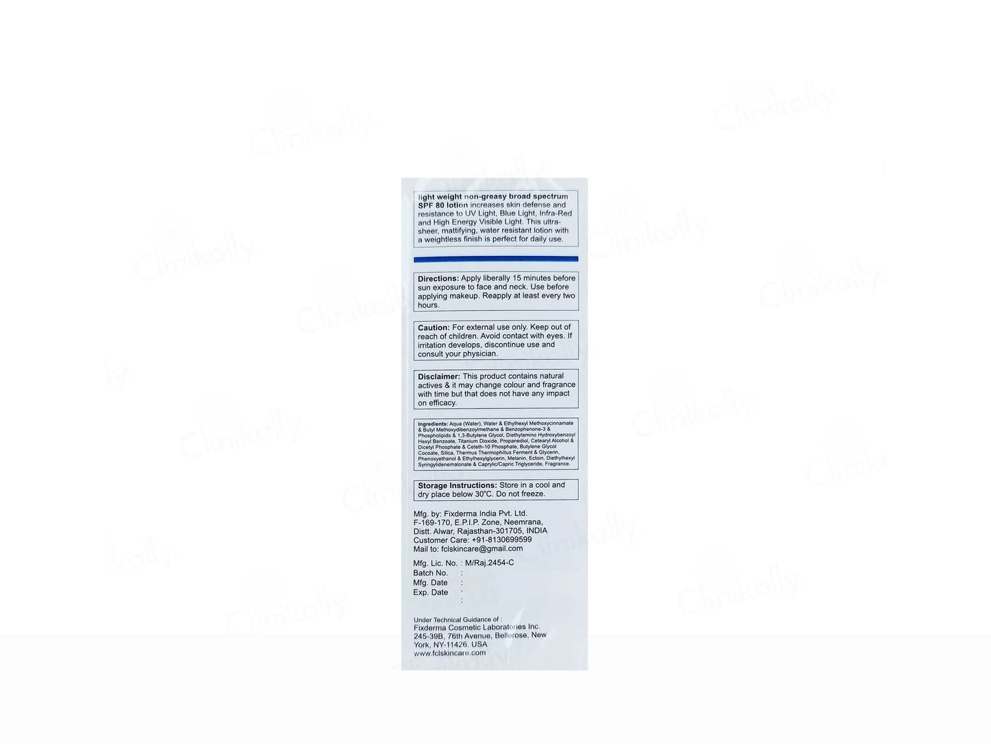 FCL Light Weight Sunscreen Lotion SPF 80 PA
