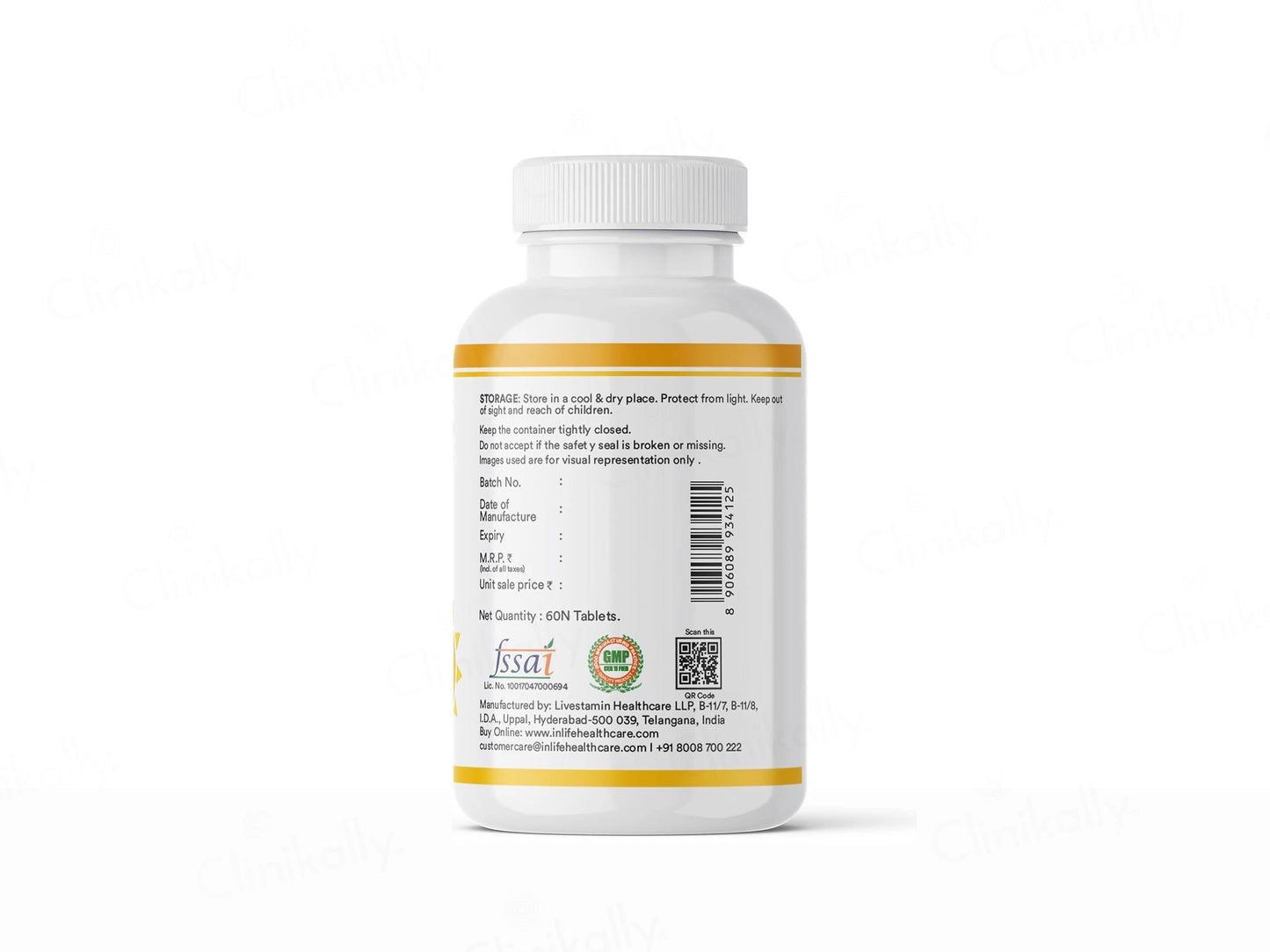 Inlife Plant Based Vitamin D3 600 I.U. K2 Health Supplement Tablet