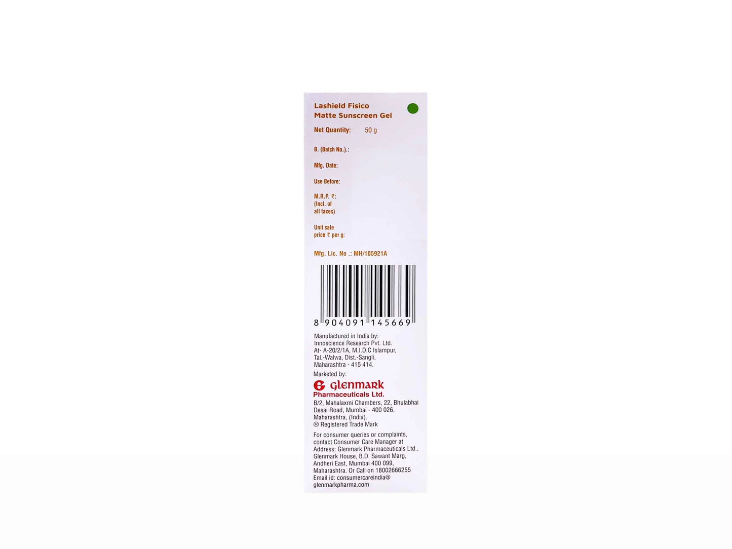 La Shield Fisico Matte Sunscreen Gel SPF 50 PA