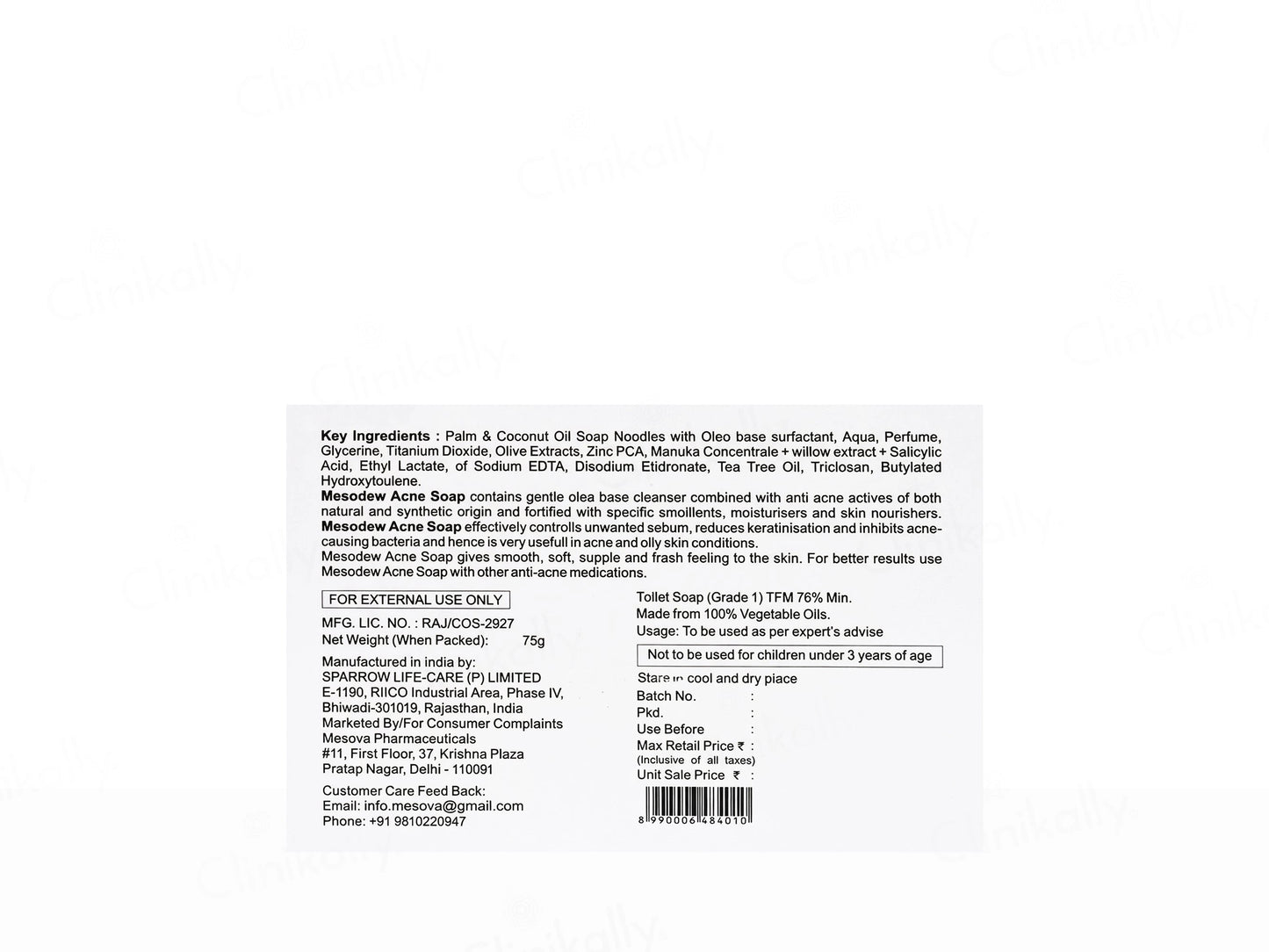 Mesodew Acne Soap