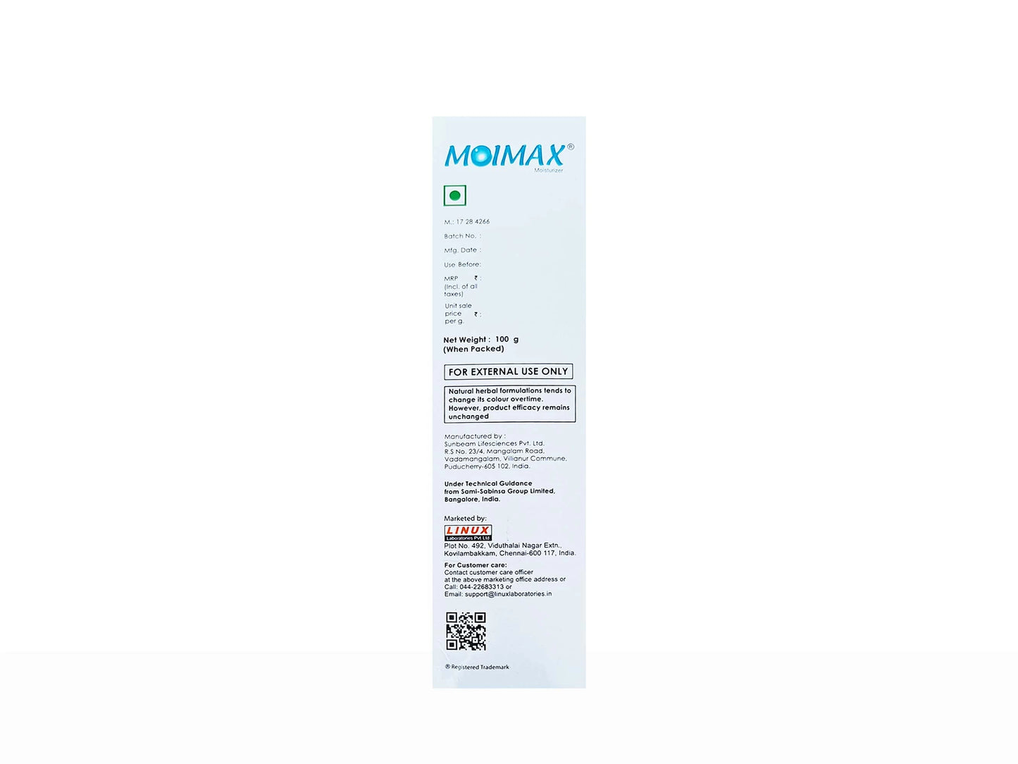 Moimax Moisturizer Cream