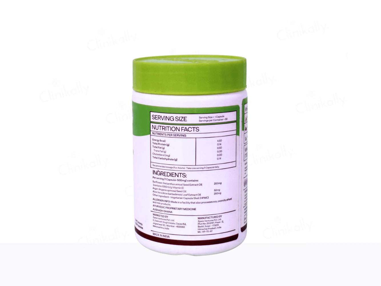 OZiva Plant Based Vitamin E with Argan Oil and Aloe Vera Capsule