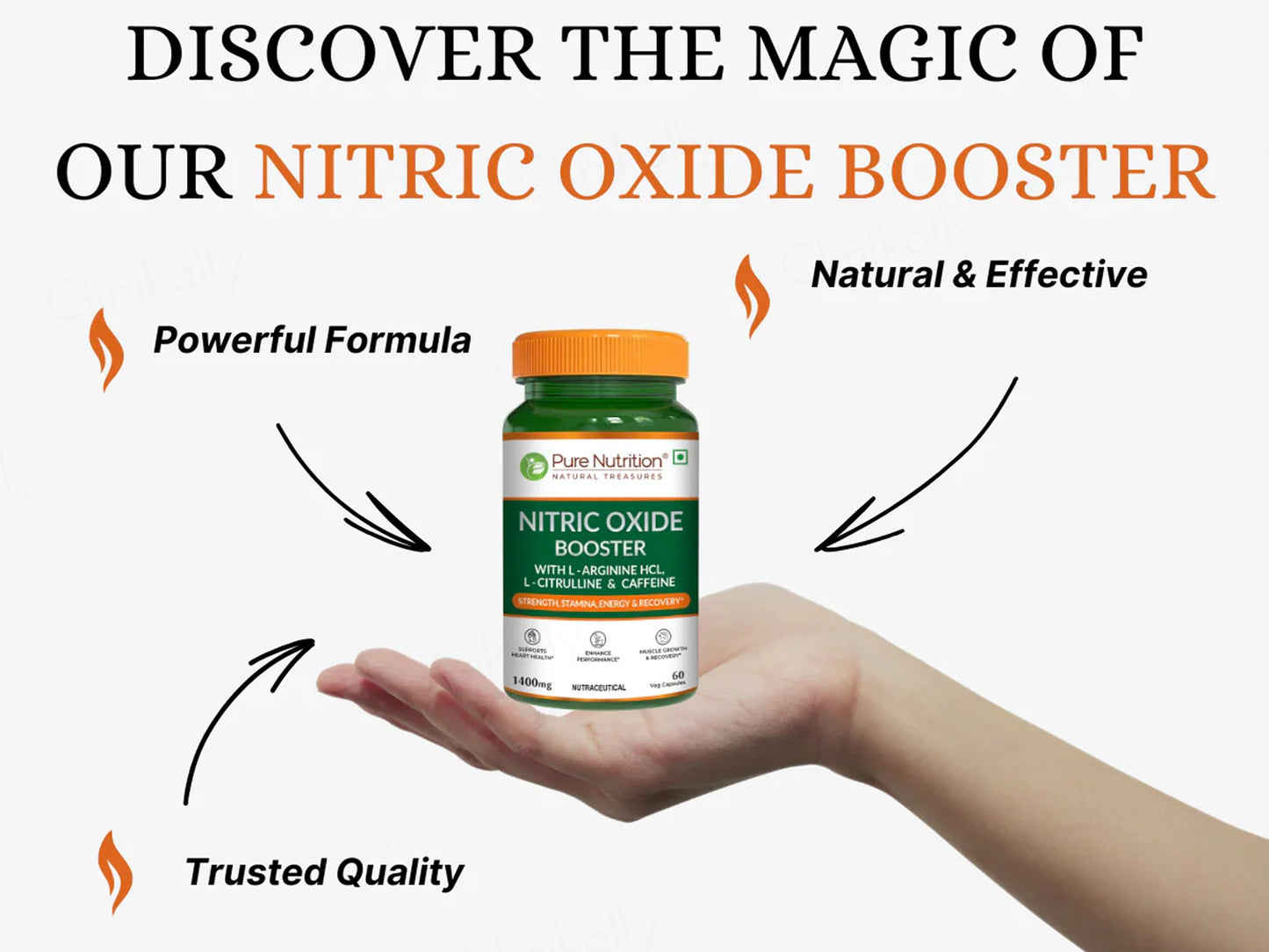Pure Nutrition Nitric Oxide Booster 1400mg Veg Capsule