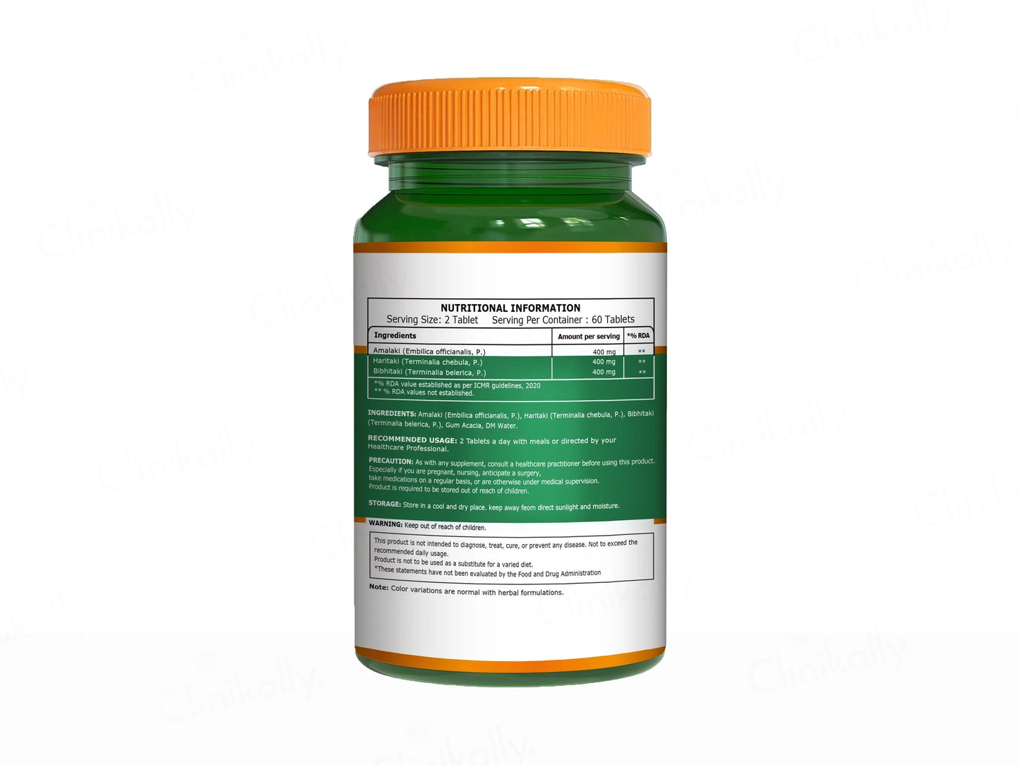 Pure Nutrition Organic Triphala 1200mg Veg Tablet