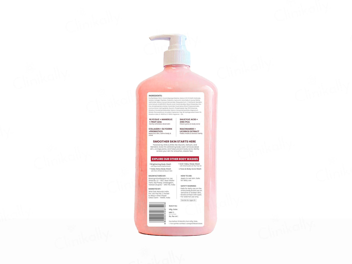 Wild Oak AHA BHA Exfoliating Body Wash