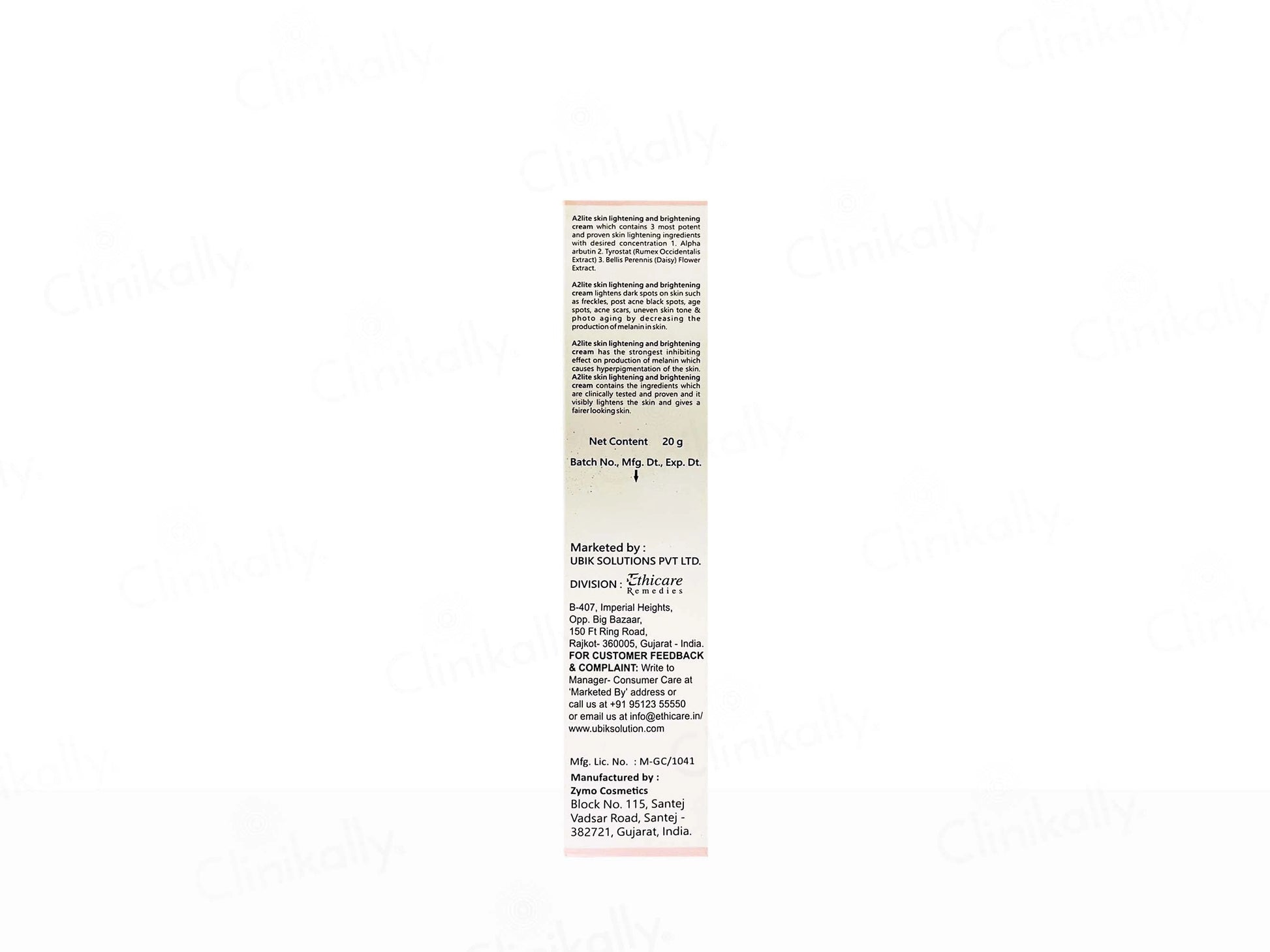 A2 Lite Skin Lightening and  Brightening Cream