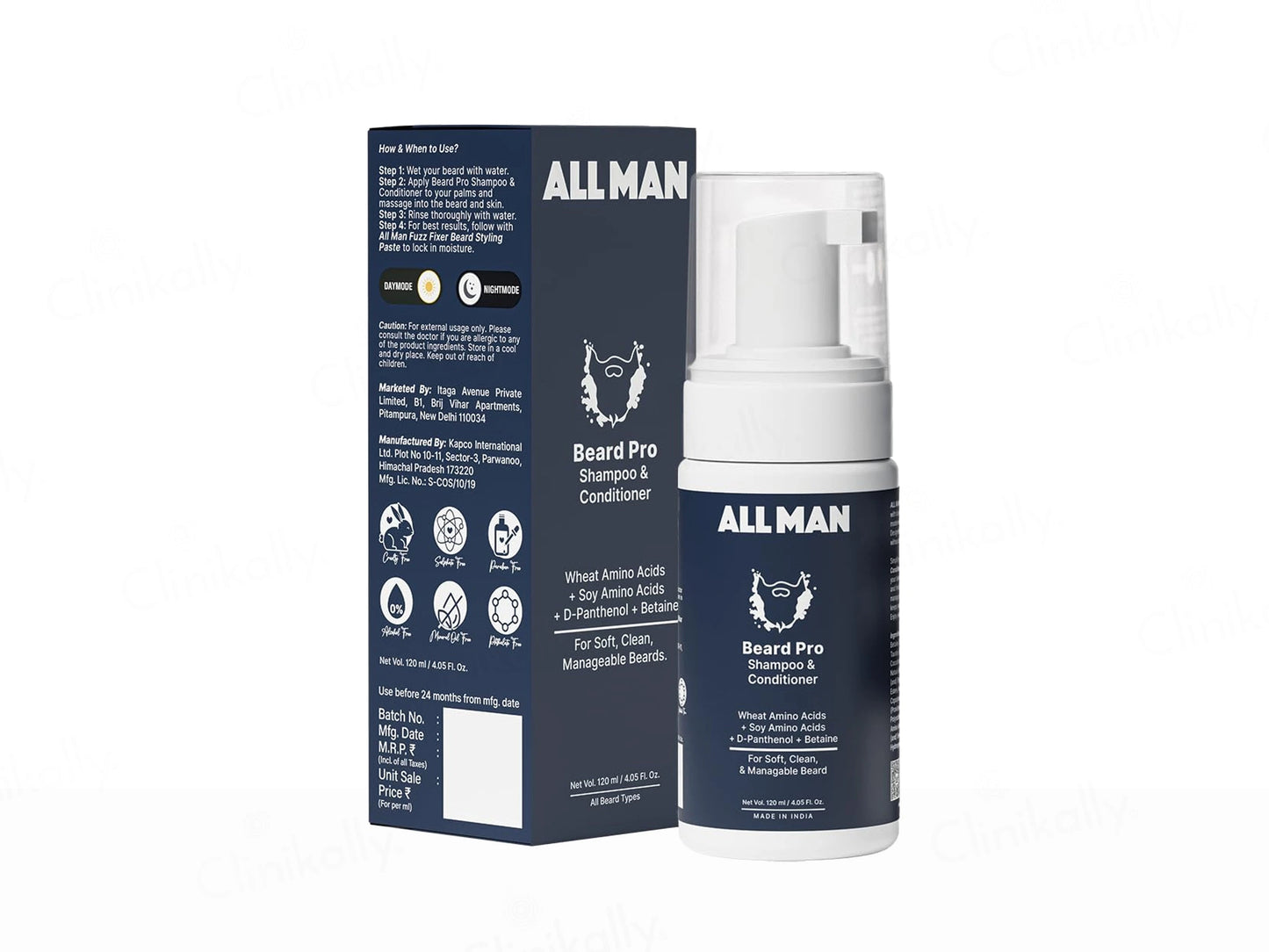 ALL MAN Beard Pro Shampoo and  Conditioner