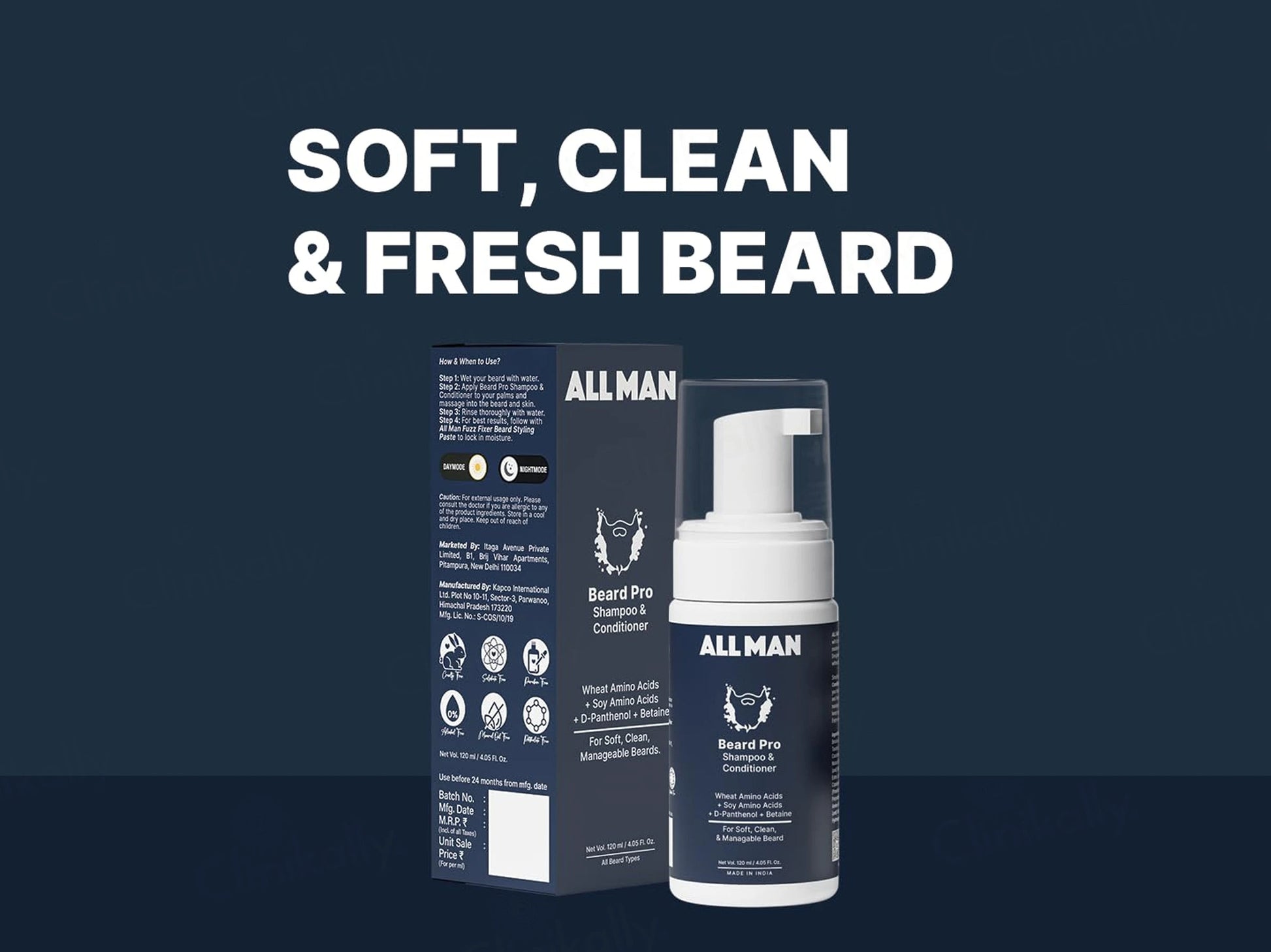 ALL MAN Beard Pro Shampoo and  Conditioner