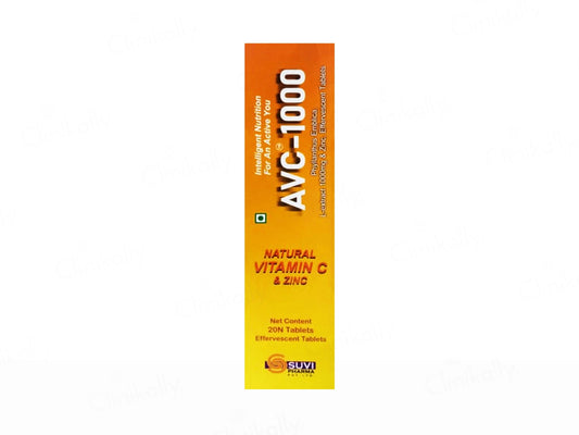 AVC-1000 Natural Vitamin C and  Zinc Effervescent Tablet