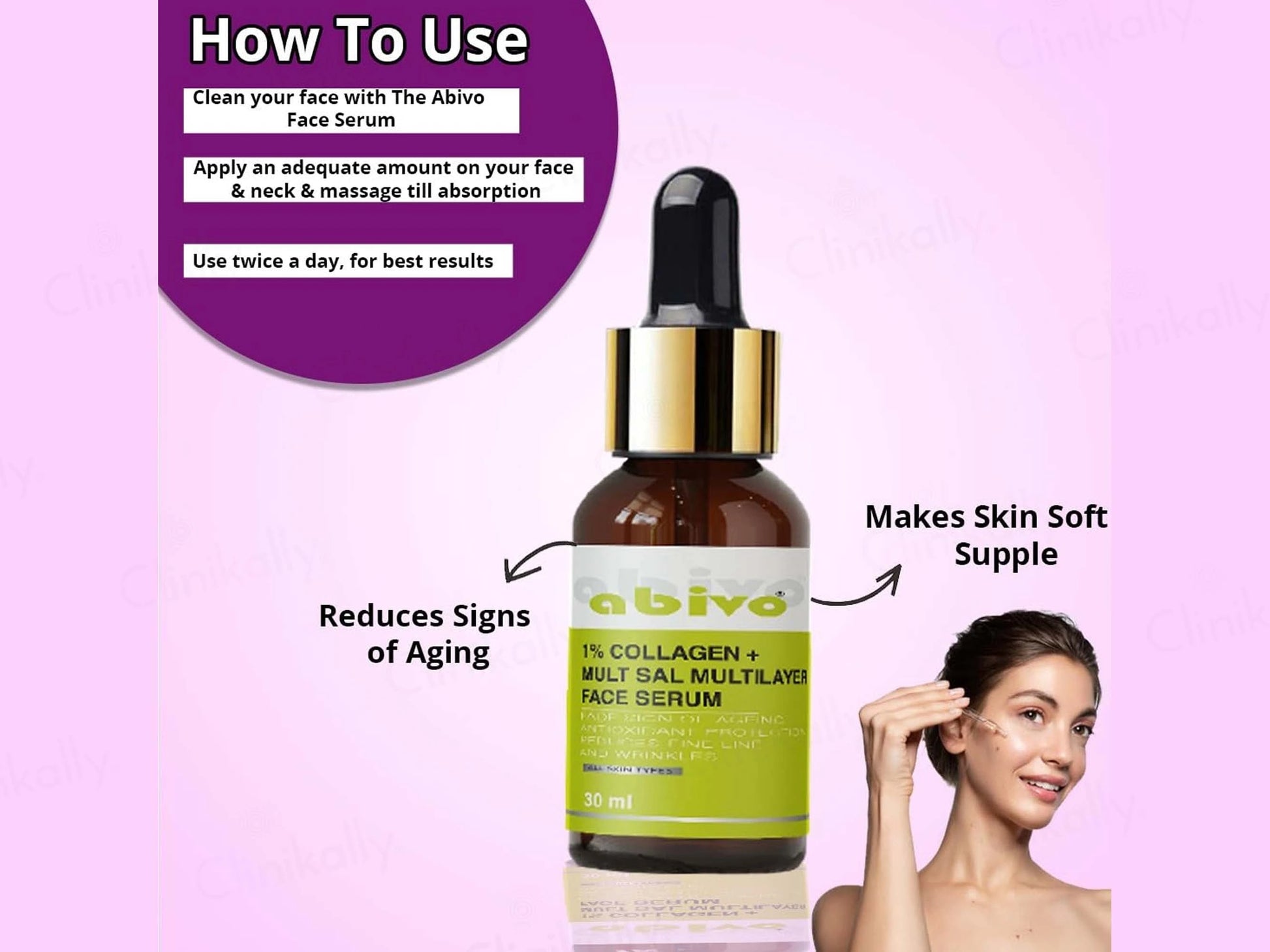 Abivo 1 Percent Collagen  Multisal Multilayer Face Serum