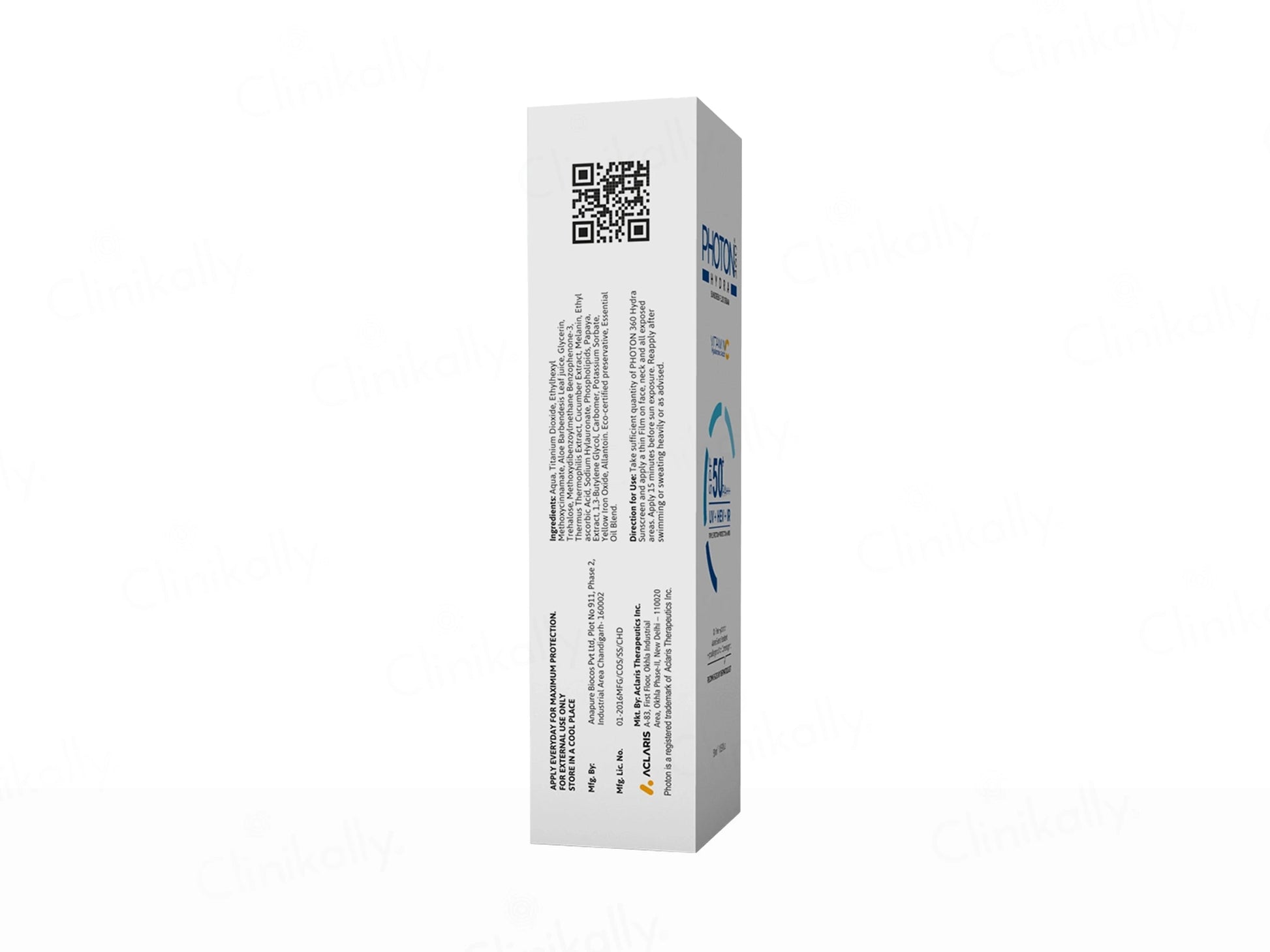 Aclaris Photon 360 Hydra Sunscreen Fluid Cream SPF 50