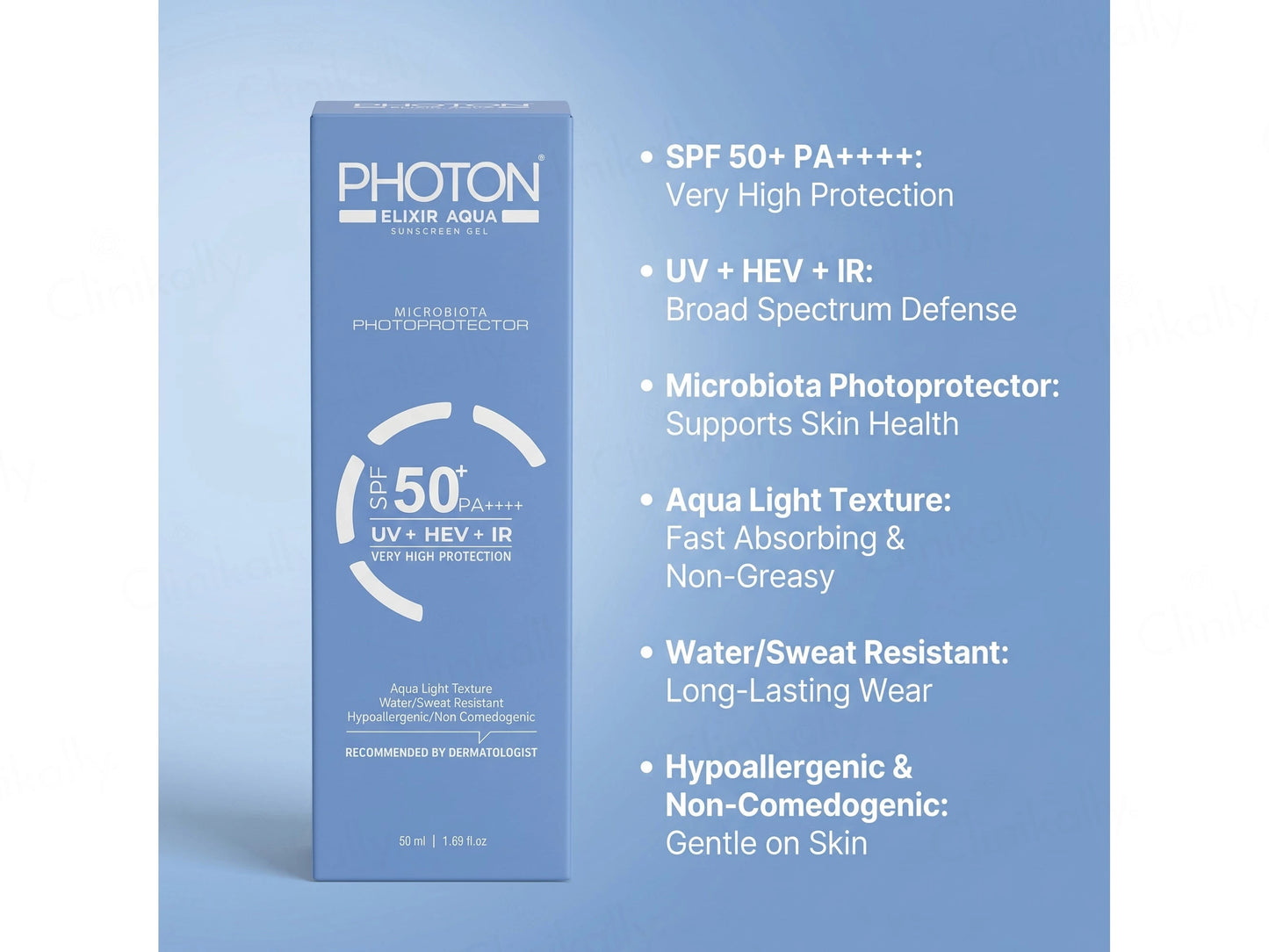 Aclaris Photon Elixir Aqua Sunscreen Gel SPF 50 PA