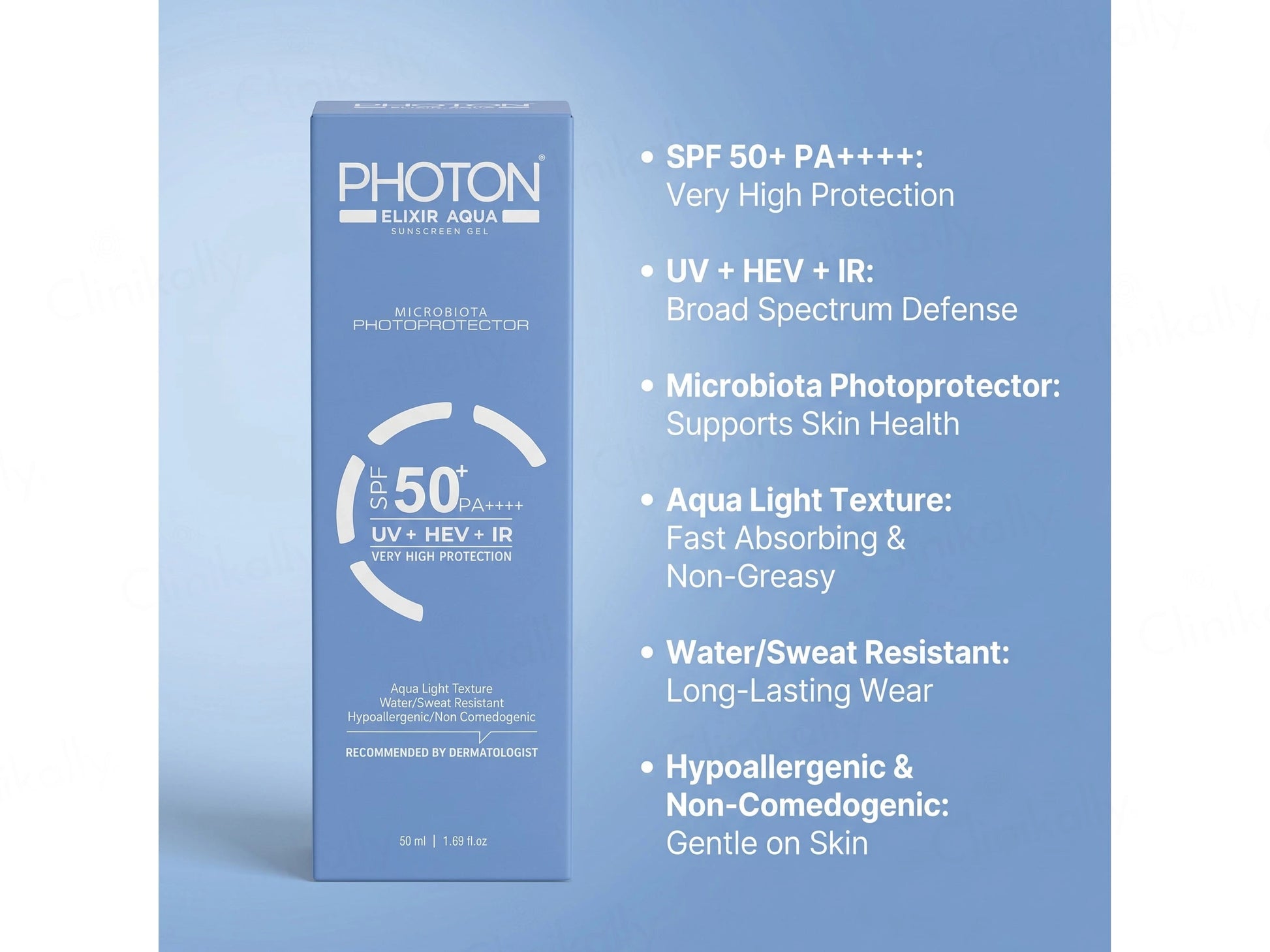 Aclaris Photon Elixir Aqua Sunscreen Gel SPF 50 PA