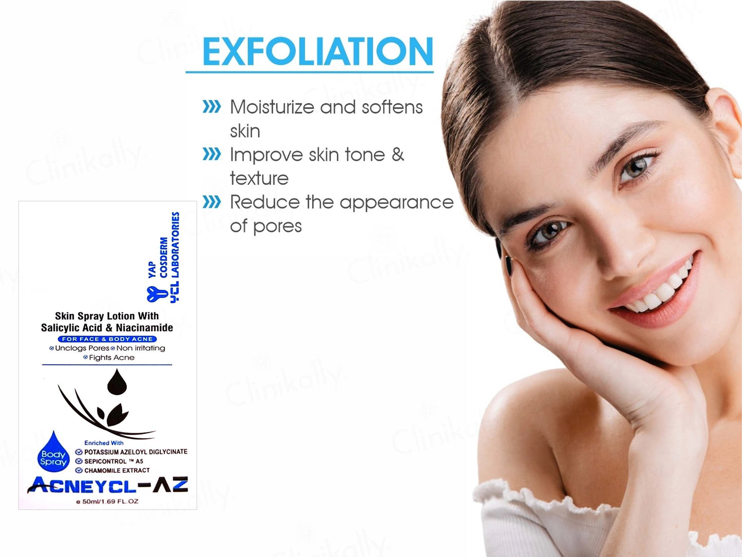 Acneycl-AZ Body Spray For Face and  Body Acne