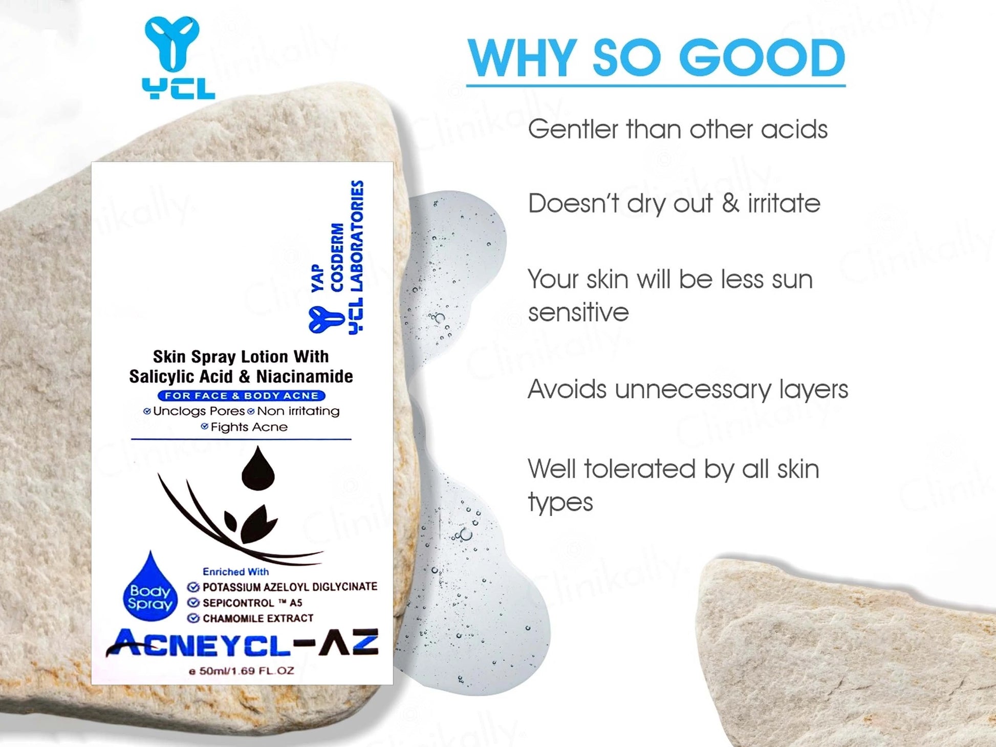 Acneycl-AZ Body Spray For Face and  Body Acne