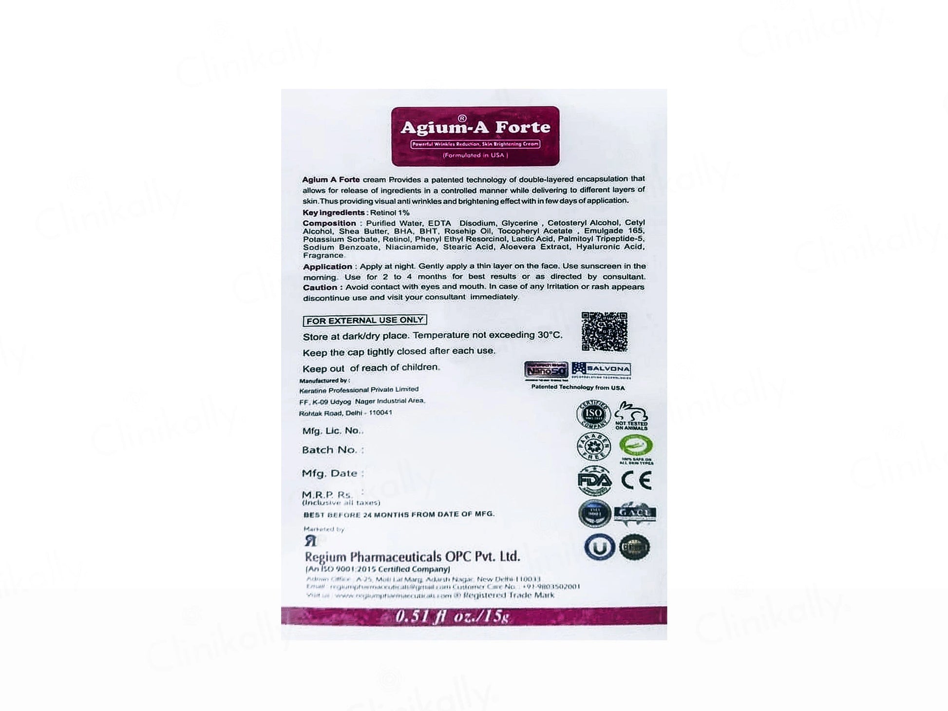 Agium-A Forte Skin Brightening Cream