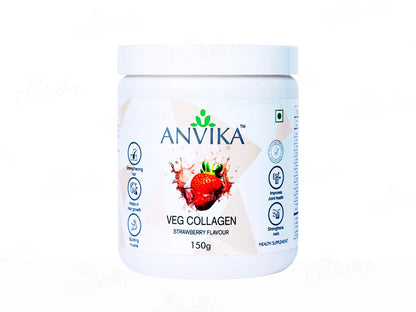 Anvika Veg Collagen Health Supplement Powder - Strawberry Flavour