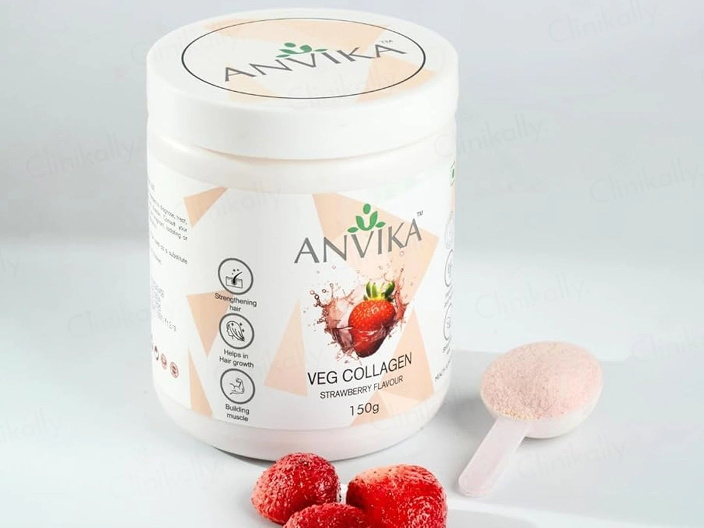 Anvika Veg Collagen Health Supplement Powder - Strawberry Flavour