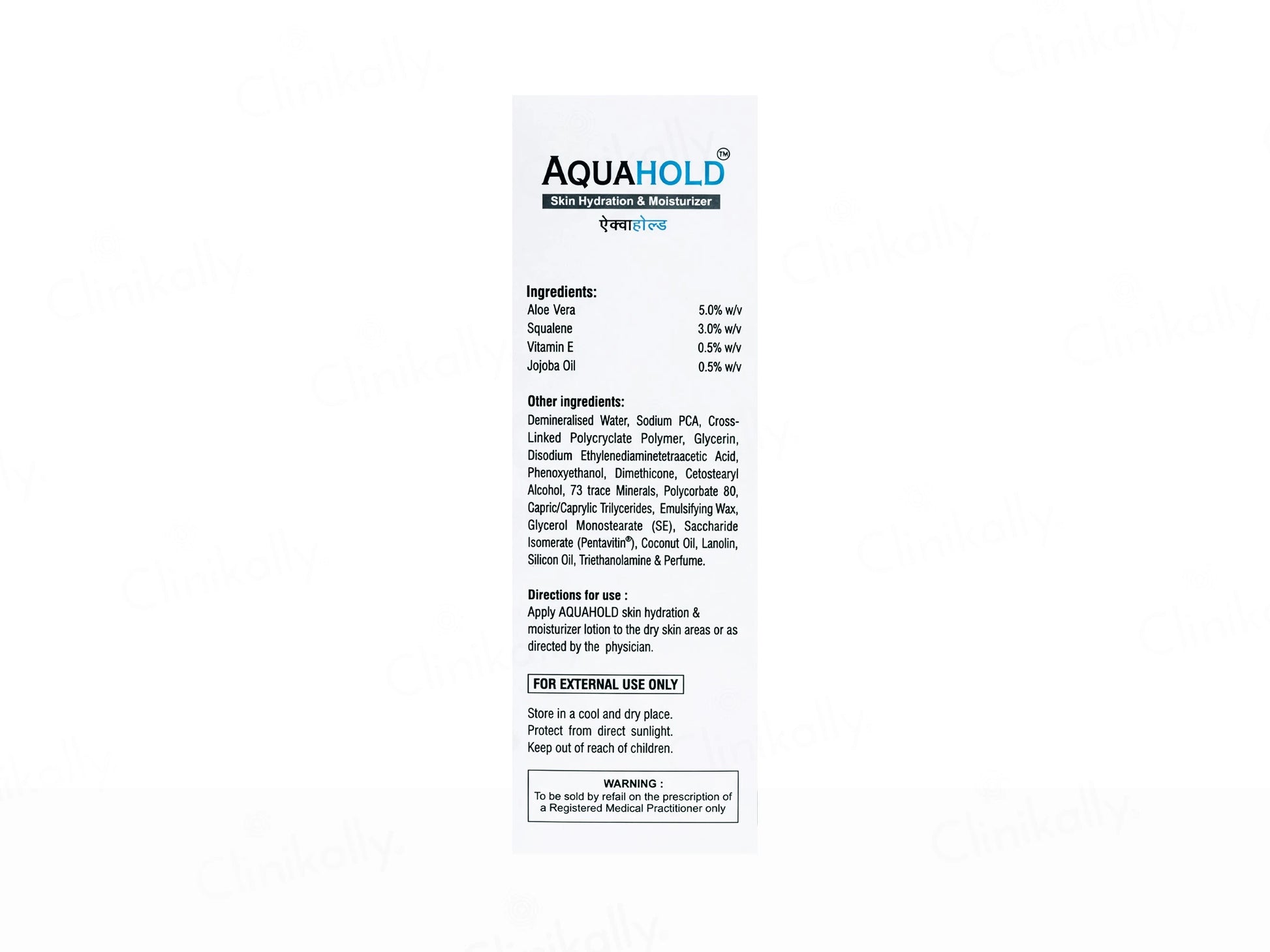 Aquahold Skin Hydration and  Moisturizer Lotion