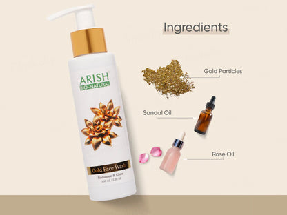 Arish Bio-Natural Gold Radiance and  Glow Face Wash