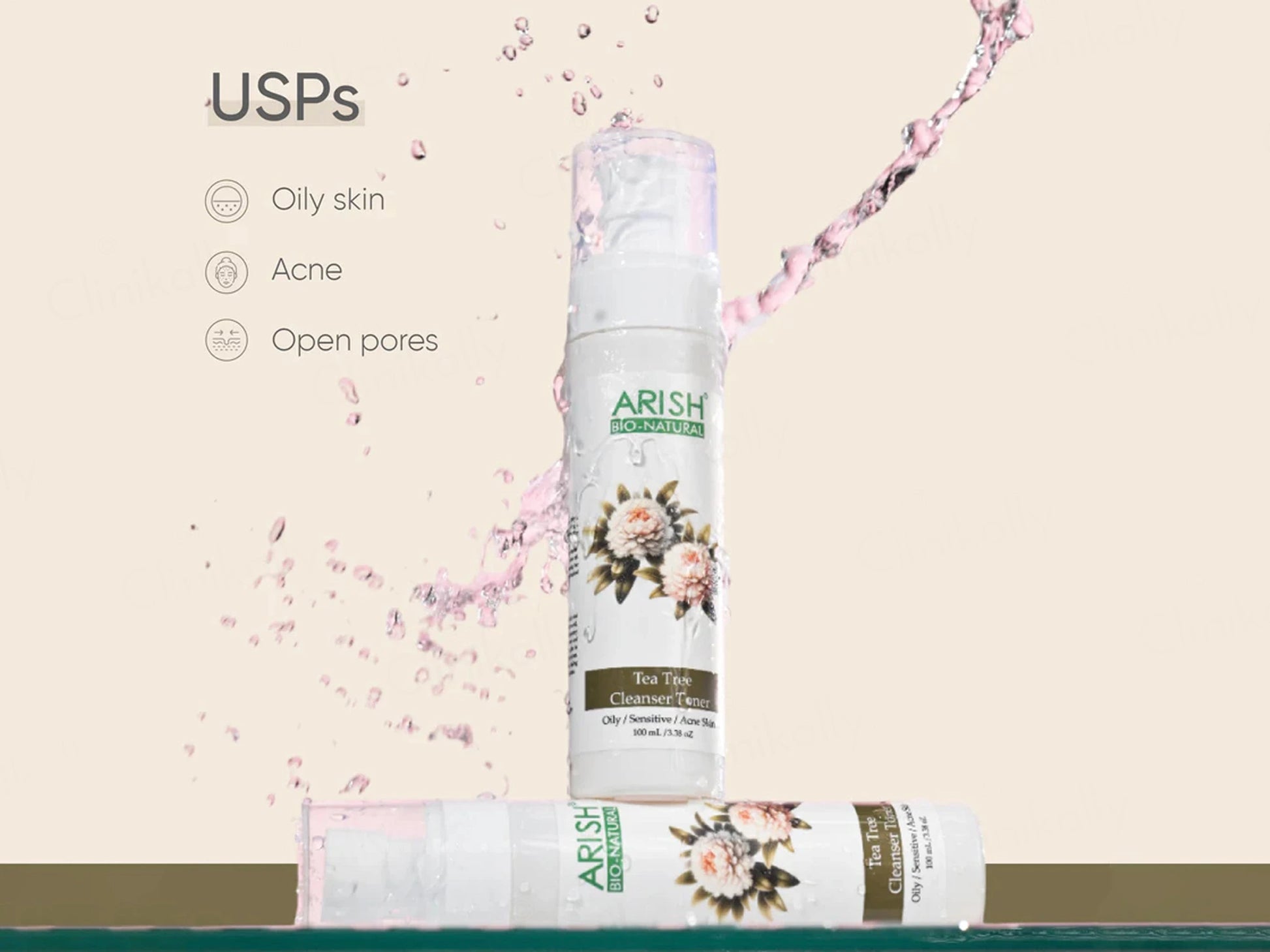 Arish Bio-Natural Tea Tree Cleanser Toner