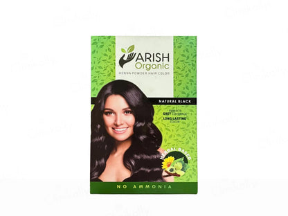 Arish Organic Henna Powder No Ammonia Herbal Hair Color Natural Black