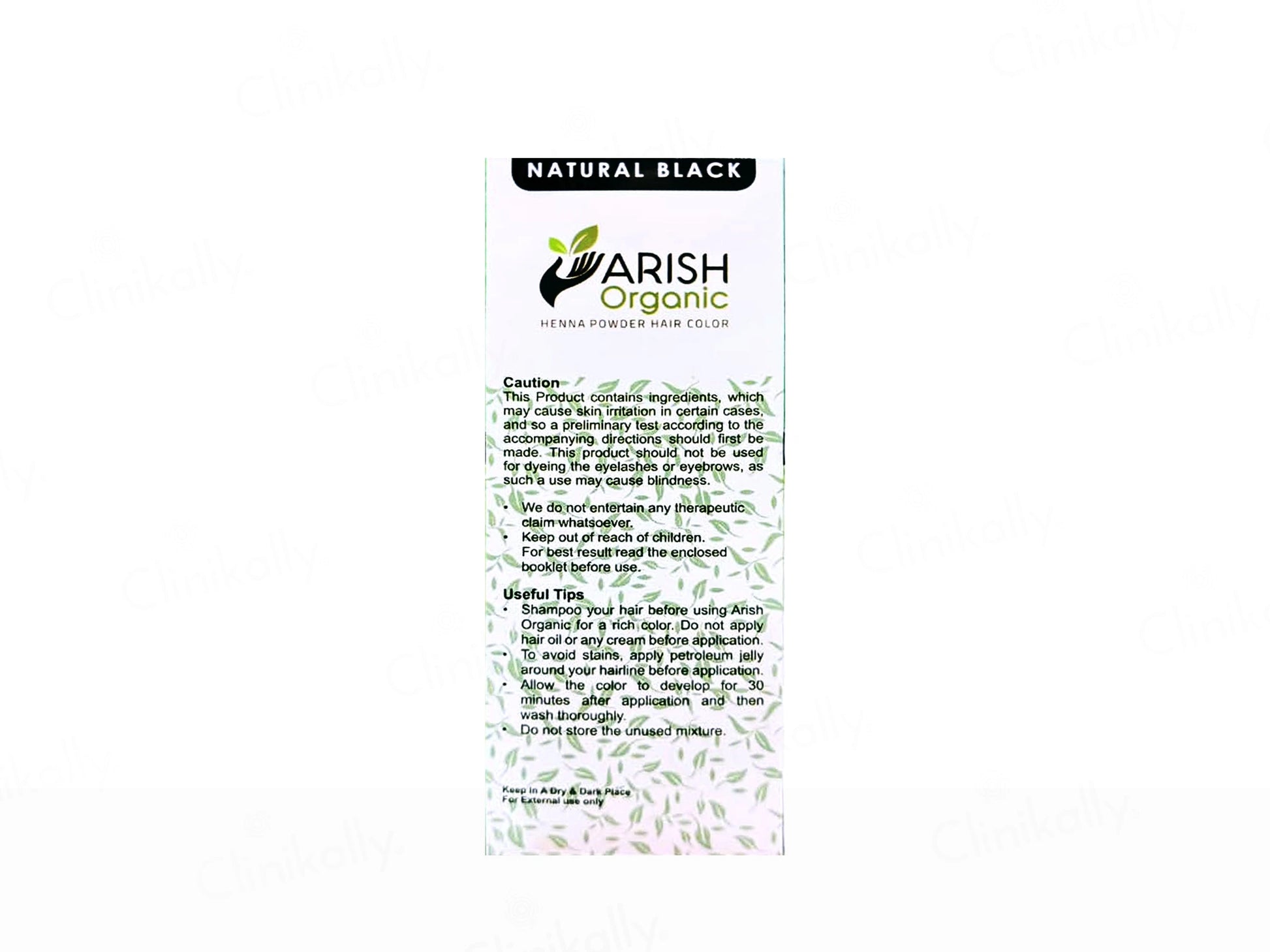 Arish Organic Henna Powder No Ammonia Herbal Hair Color Natural Black