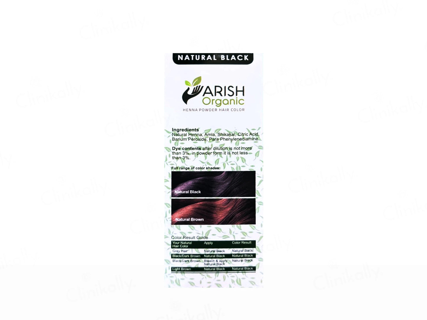 Arish Organic Henna Powder No Ammonia Herbal Hair Color Natural Black