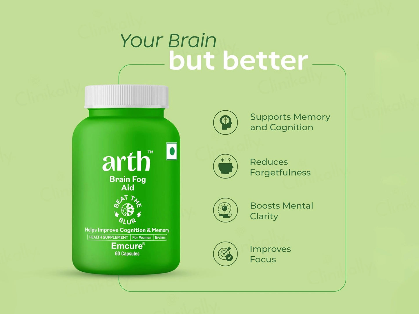 Arth Brain Fog Aid Health Supplement Capsule For Women