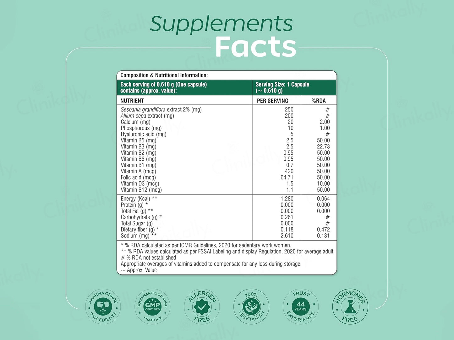Arth Hair, Nails and  Skin Support Nutraceutical Capsule For Women