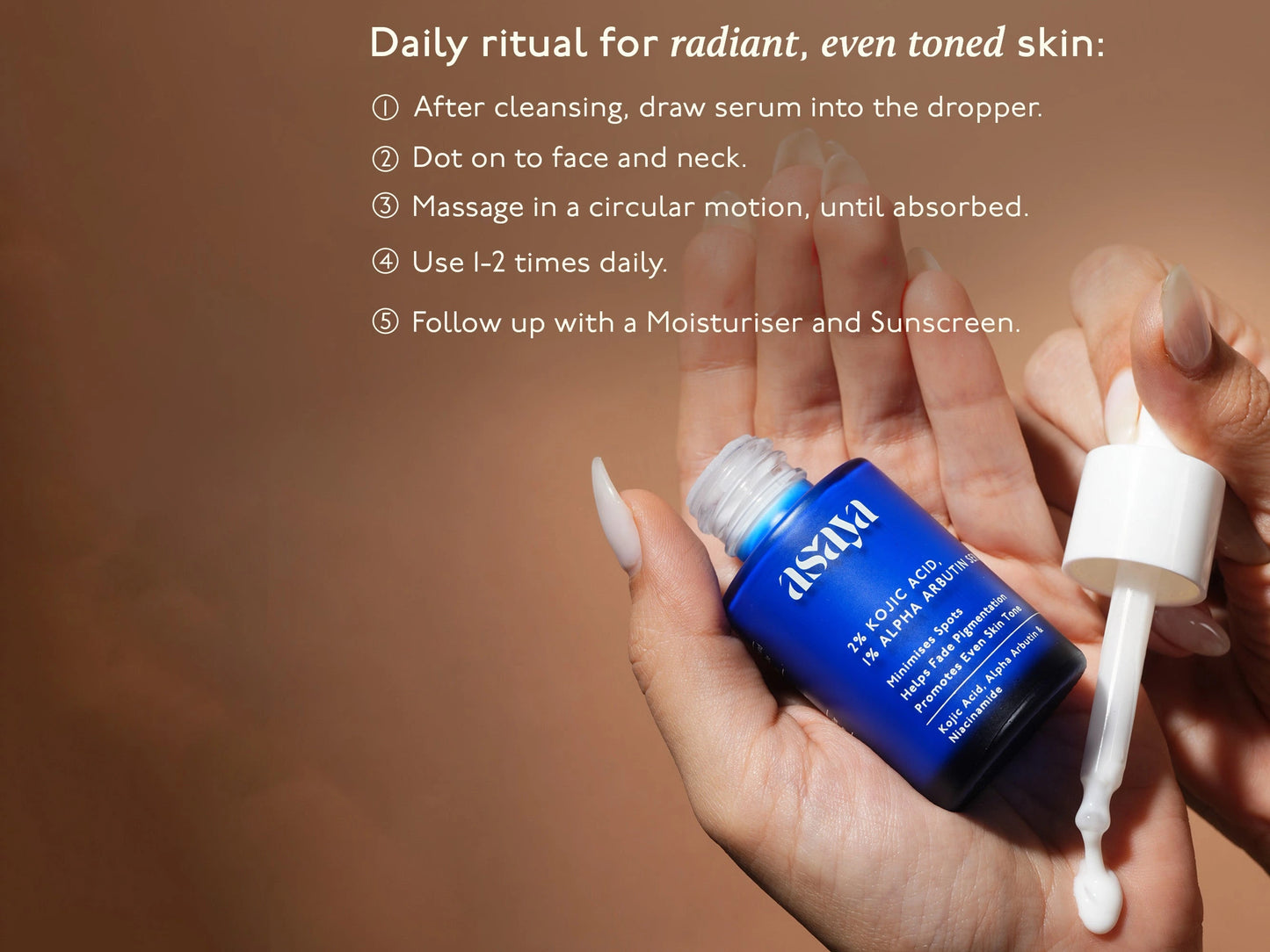 Asaya 2 Percent Kojic Acid  1 Percent Alpha Arbutin Face Serum