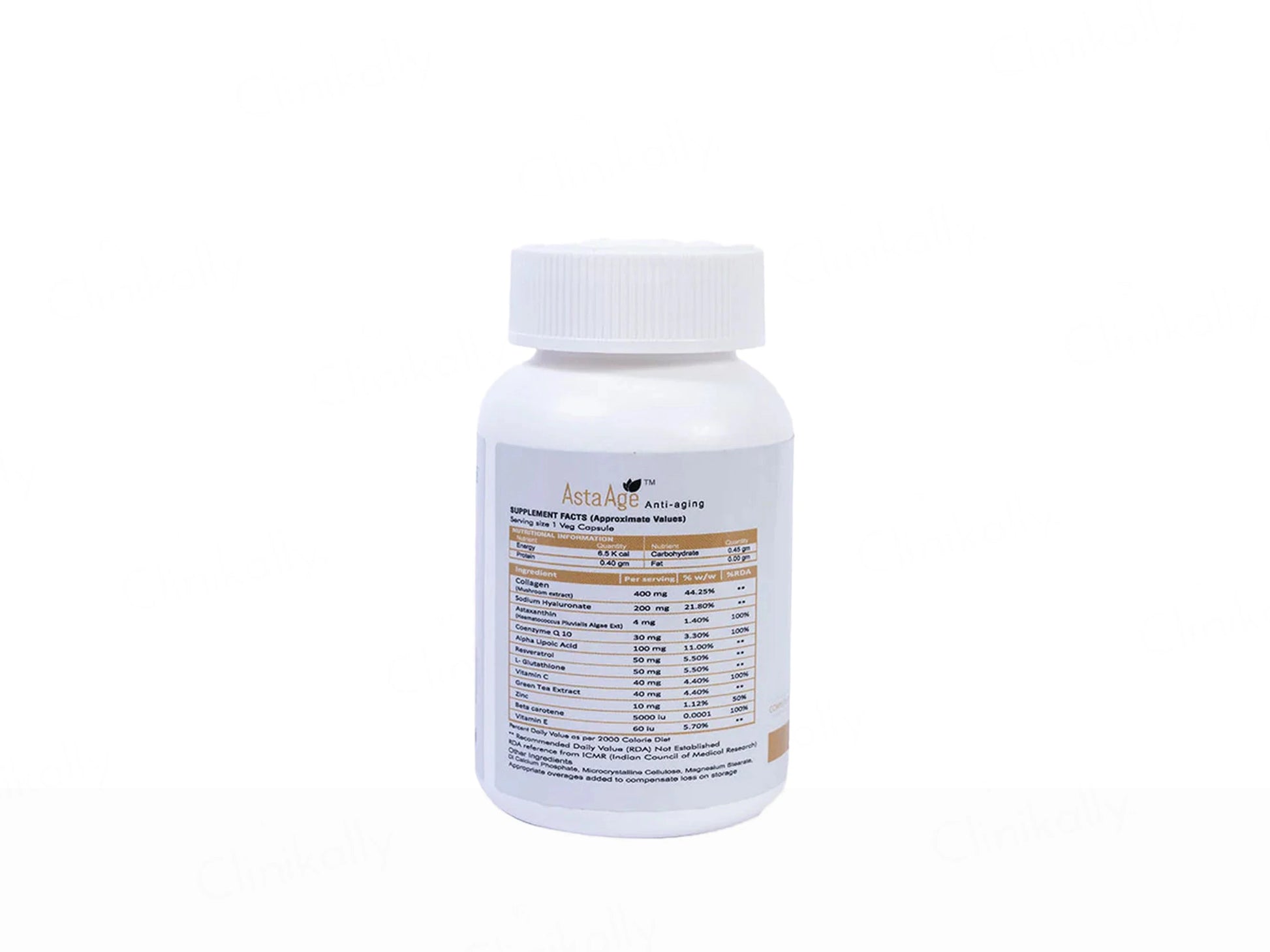 Asta Age Anti-Aging Dietary Supplement Veg Capsule