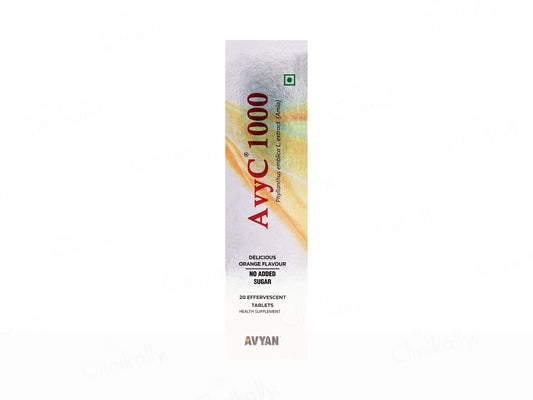 AvyC 1000 Vitamin C Effervescent Tablet - Delicious Orange Flavour