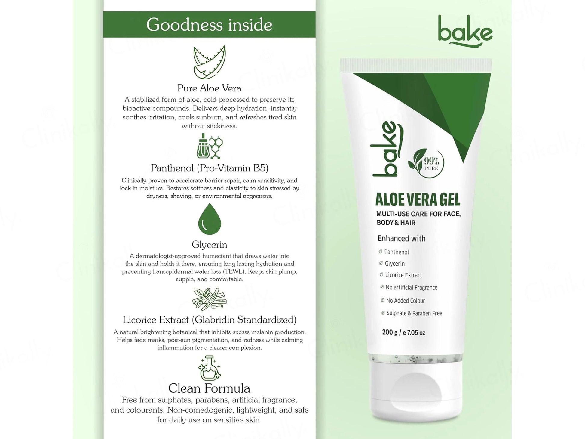 BAKE 99 Percent Pure Multi-Use Aloe Vera Gel