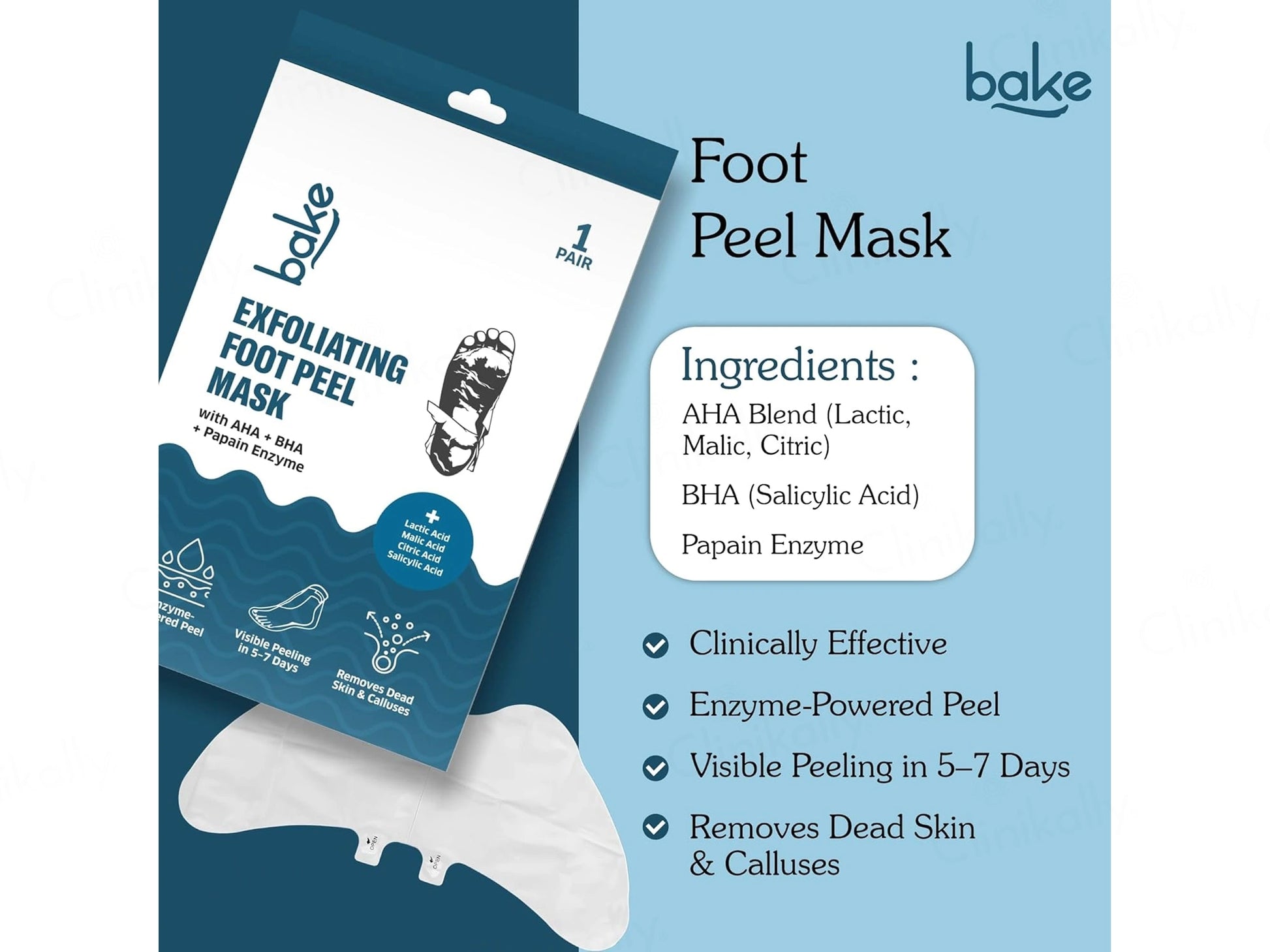 BAKE AHA  BHA Exfoliating Foot Peel Mask