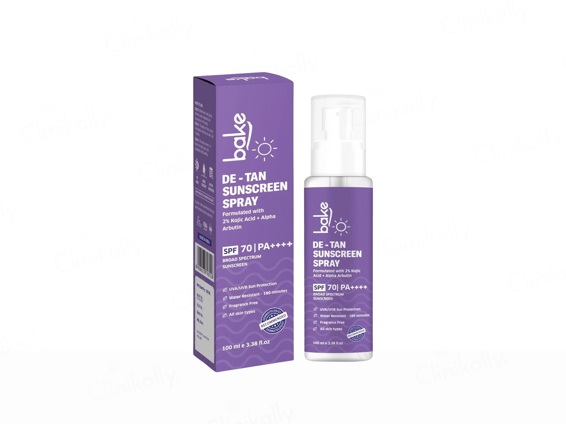 BAKE De-Tan Sunscreen Spray SPF 70 PA