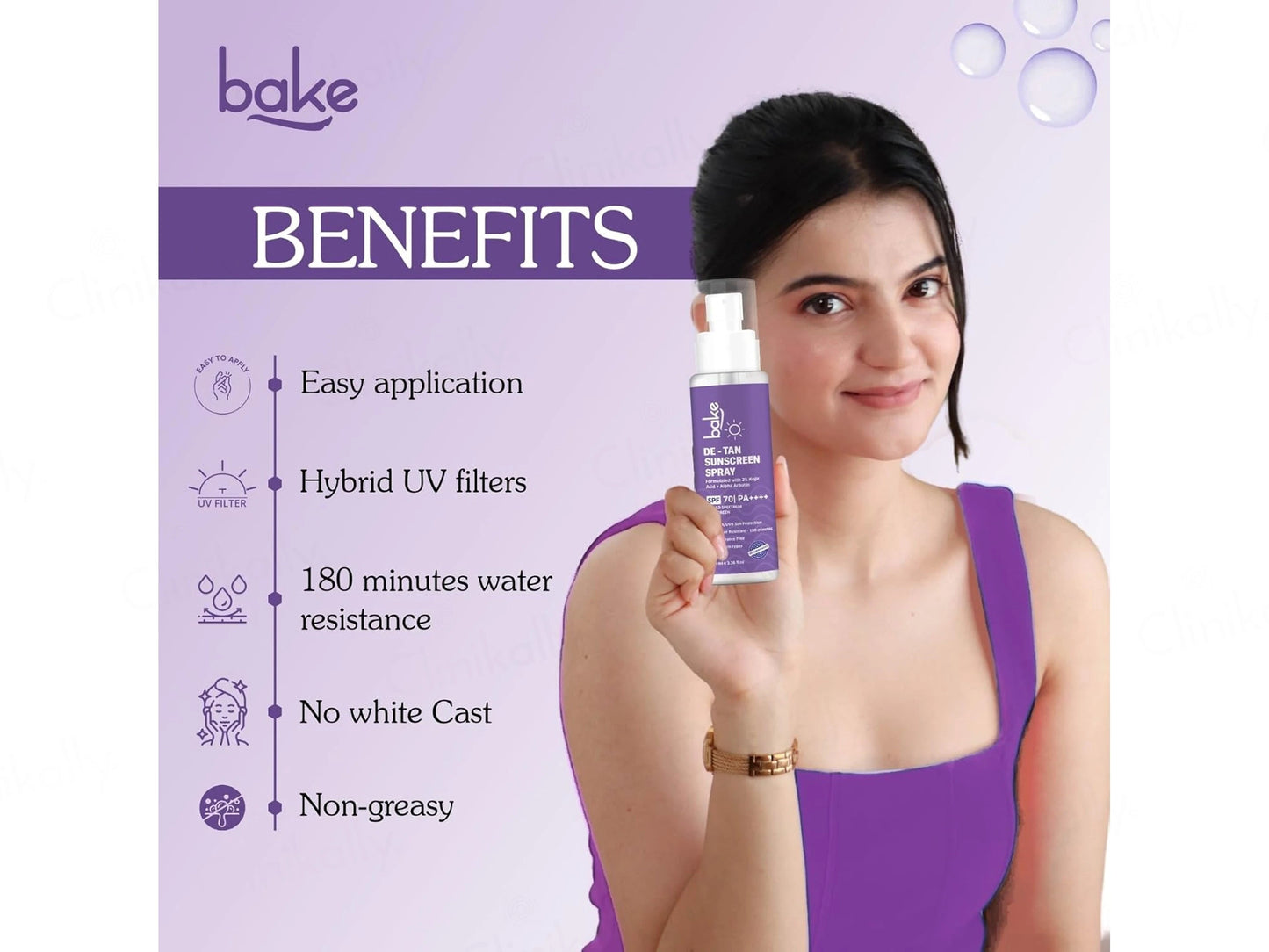BAKE De-Tan Sunscreen Spray SPF 70 PA