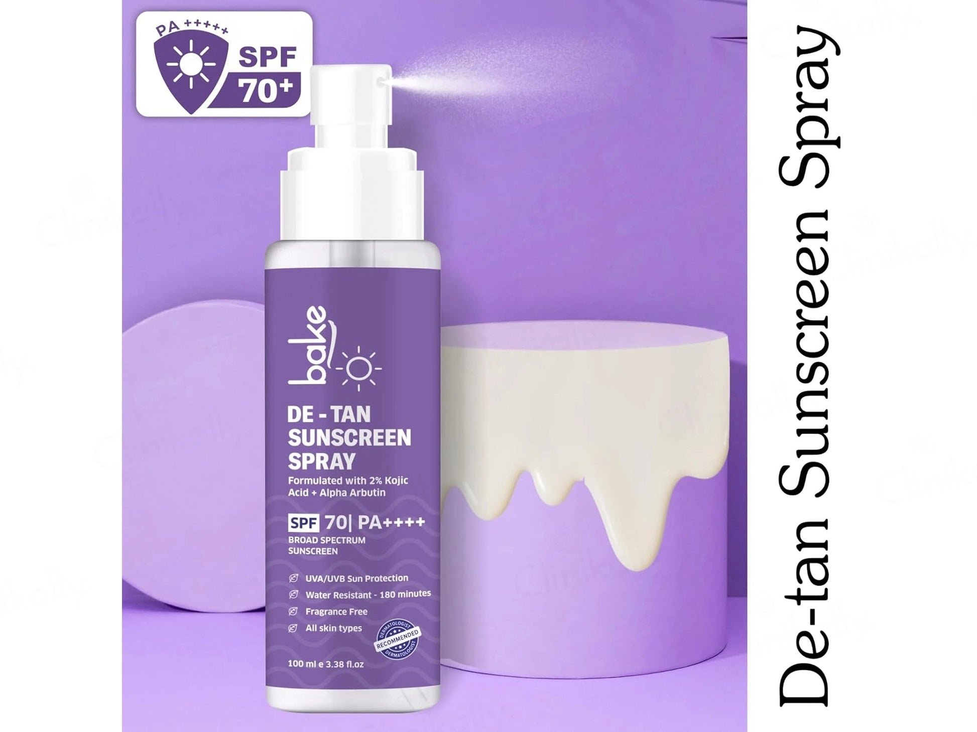 BAKE De-Tan Sunscreen Spray SPF 70 PA