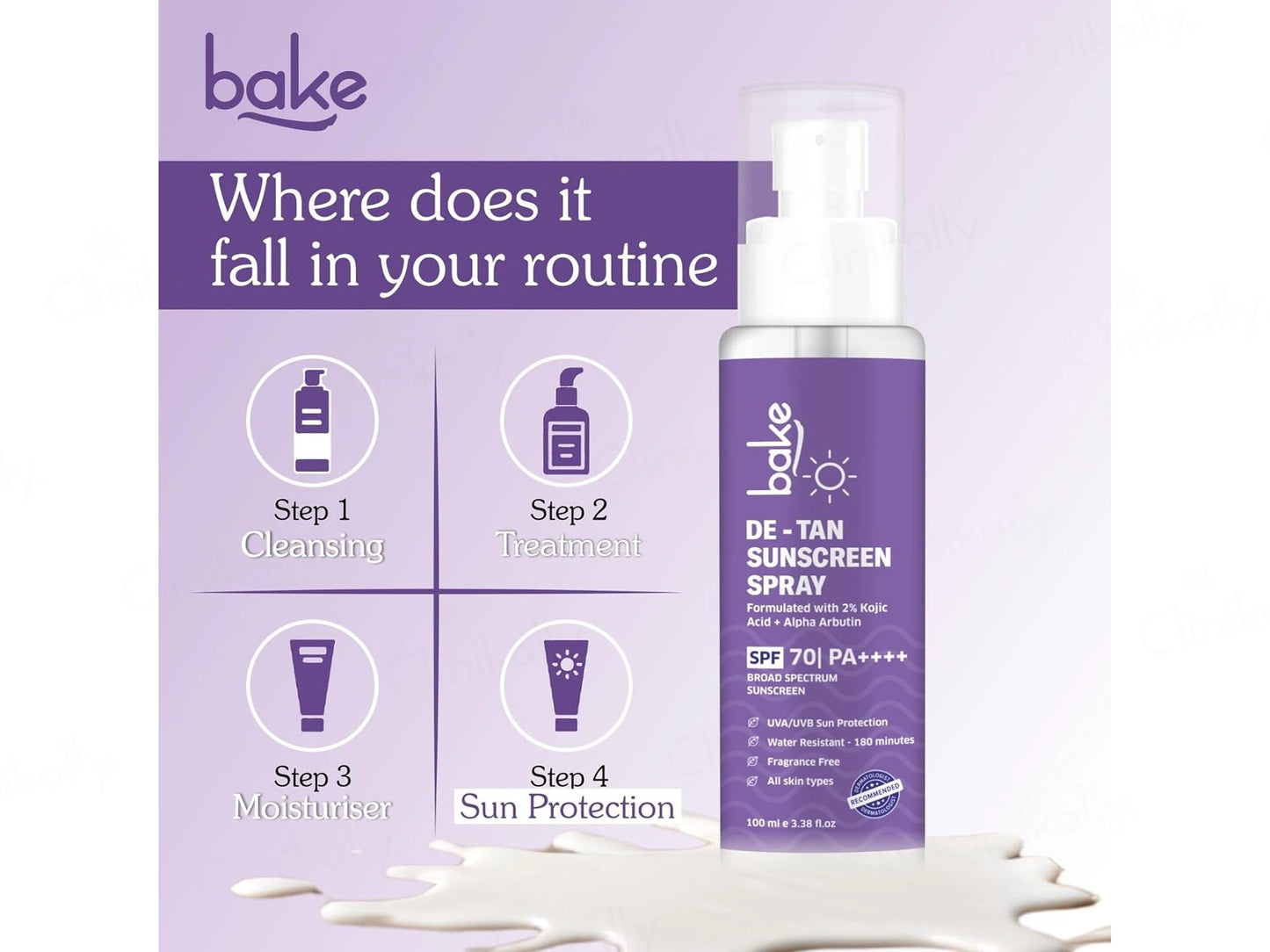 BAKE De-Tan Sunscreen Spray SPF 70 PA