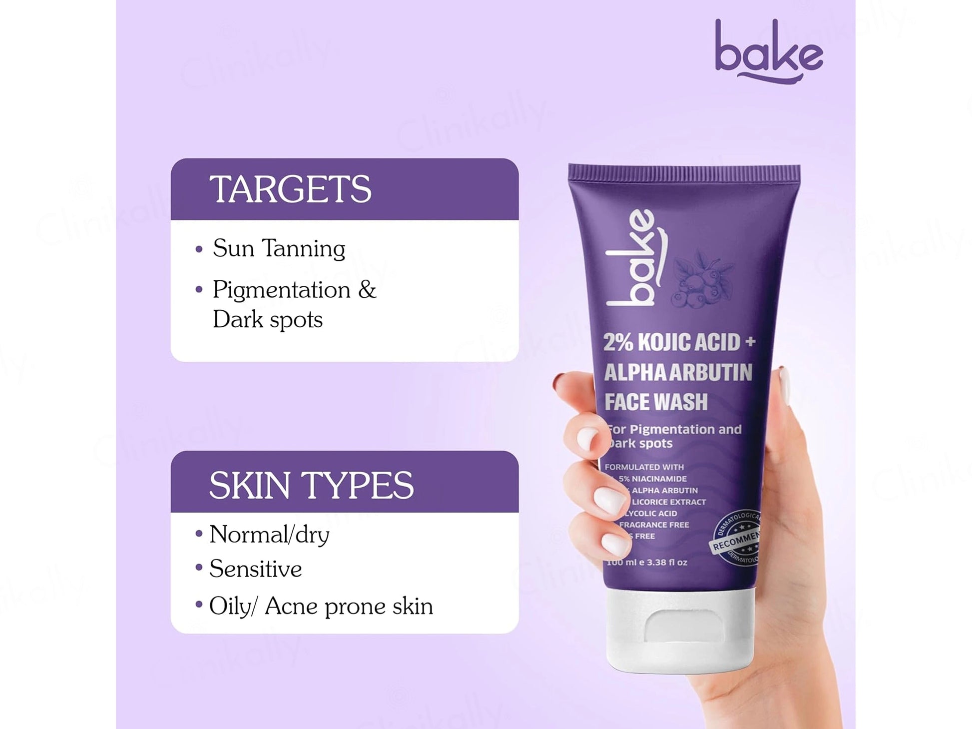 Bake 2 Percent Kojic Acid  Alpha Arbutin Facewash
