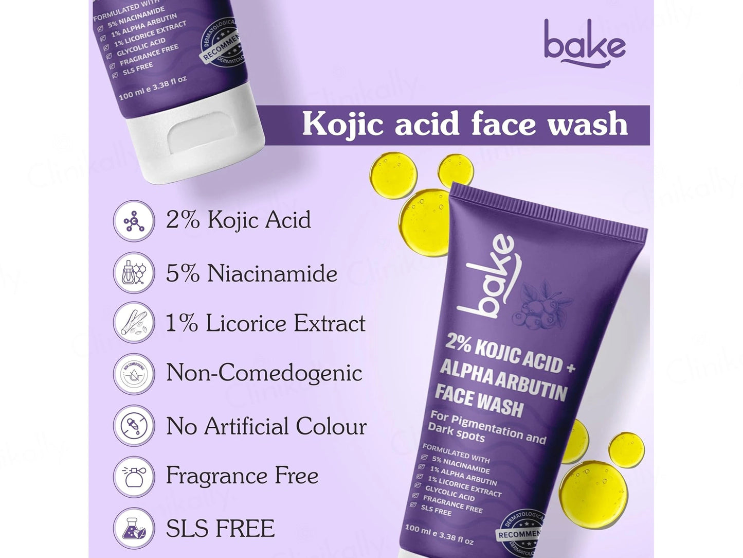 Bake 2 Percent Kojic Acid  Alpha Arbutin Facewash